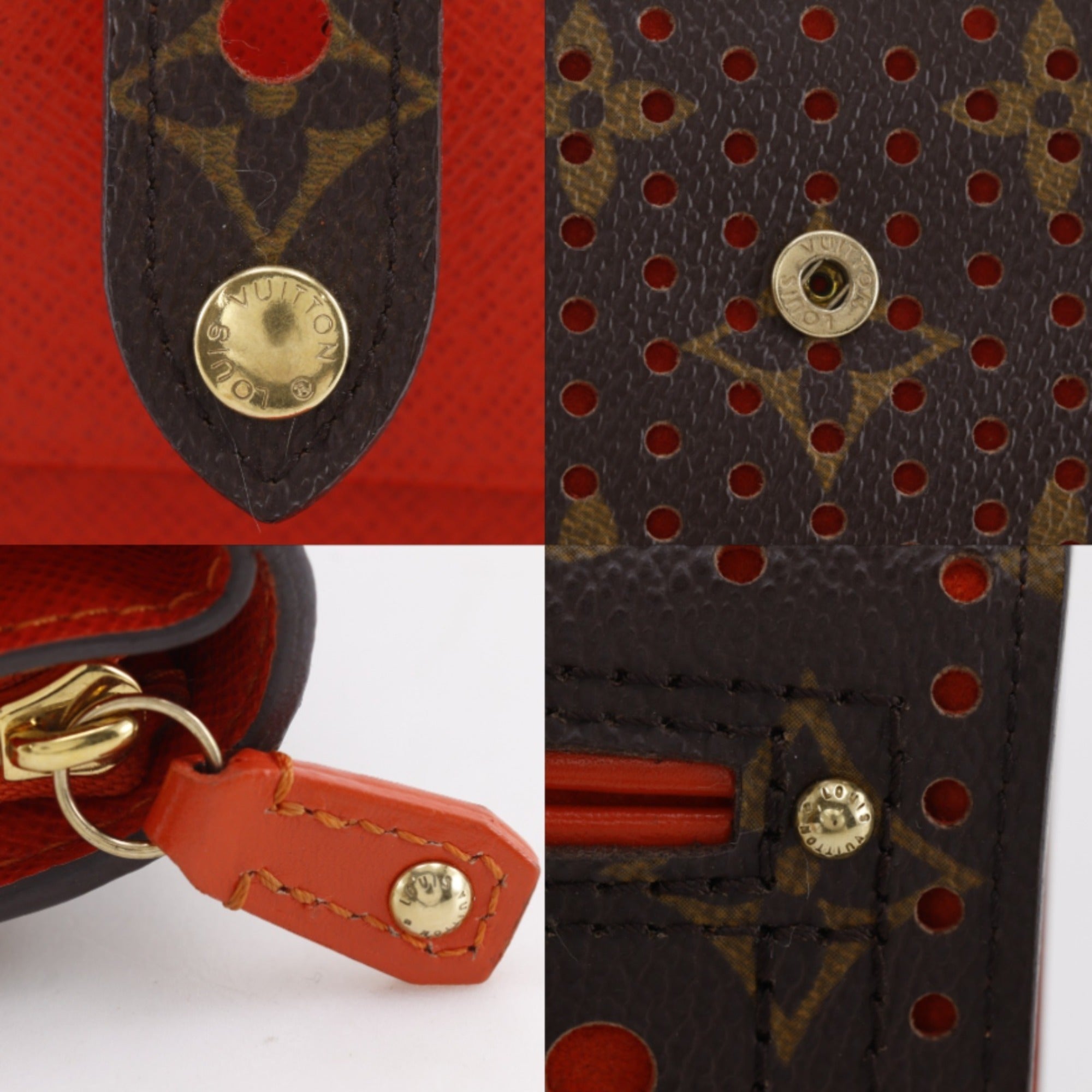 Louis Vuitton Brown Monogram Orange Canvas Monogram Perforated Wallet (Bi-Fold) (Pre-Owned)