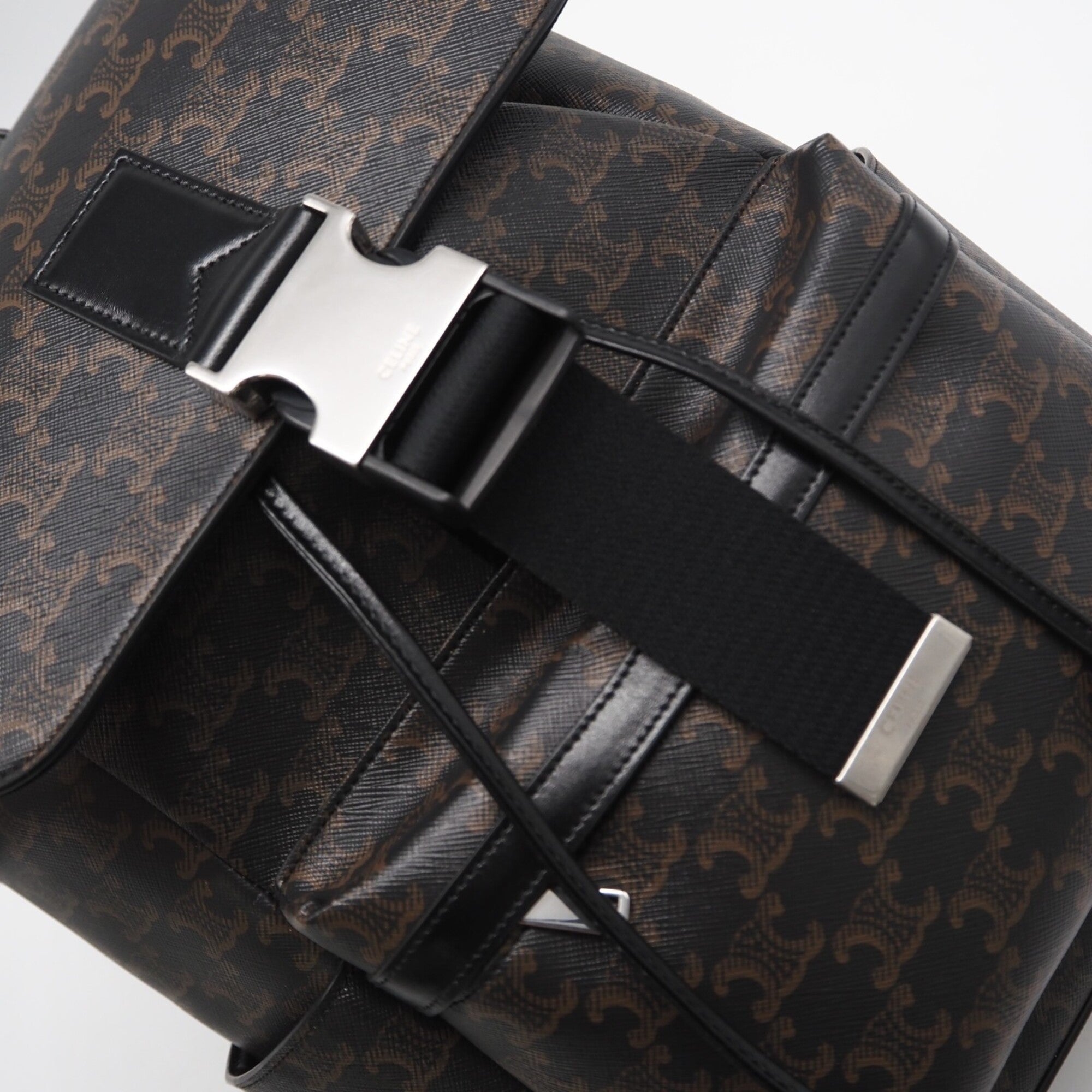 Celine Brown Coated Canvas Leather Backpack (Pre-Owned)