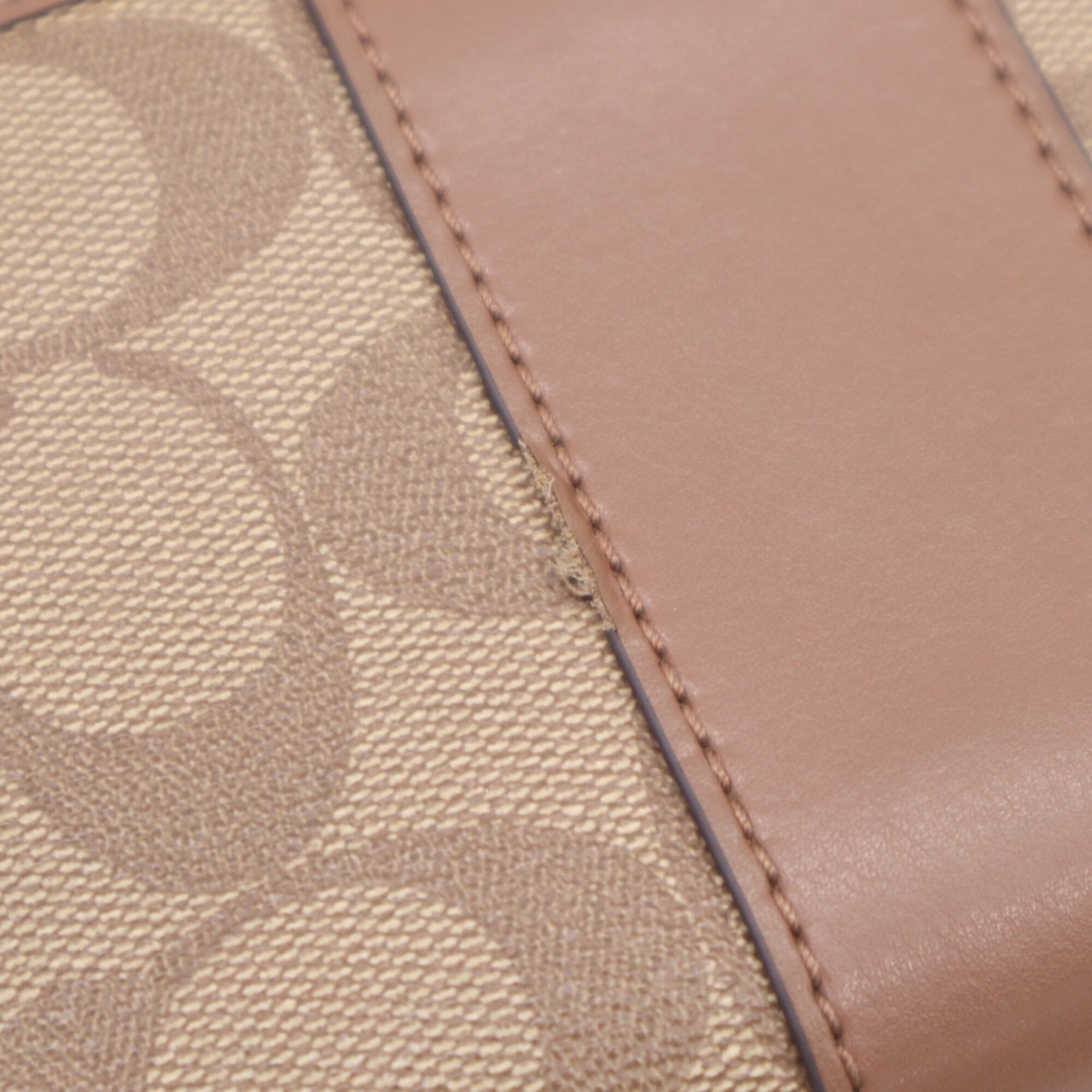 Coach Signature Beige Brown Multi-Color Signature Line Long Wallet (Bi-Fold) (Pre-Owned)