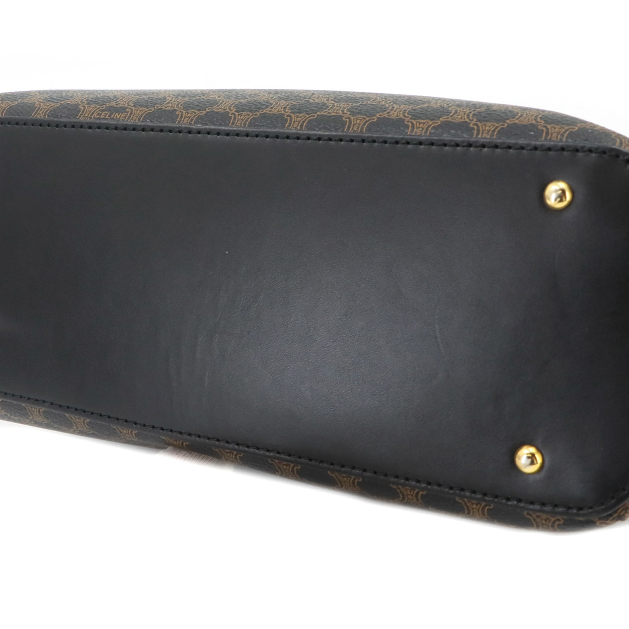 Celine Macadam Black Brown Pvc Leather Handbag (Pre-Owned)