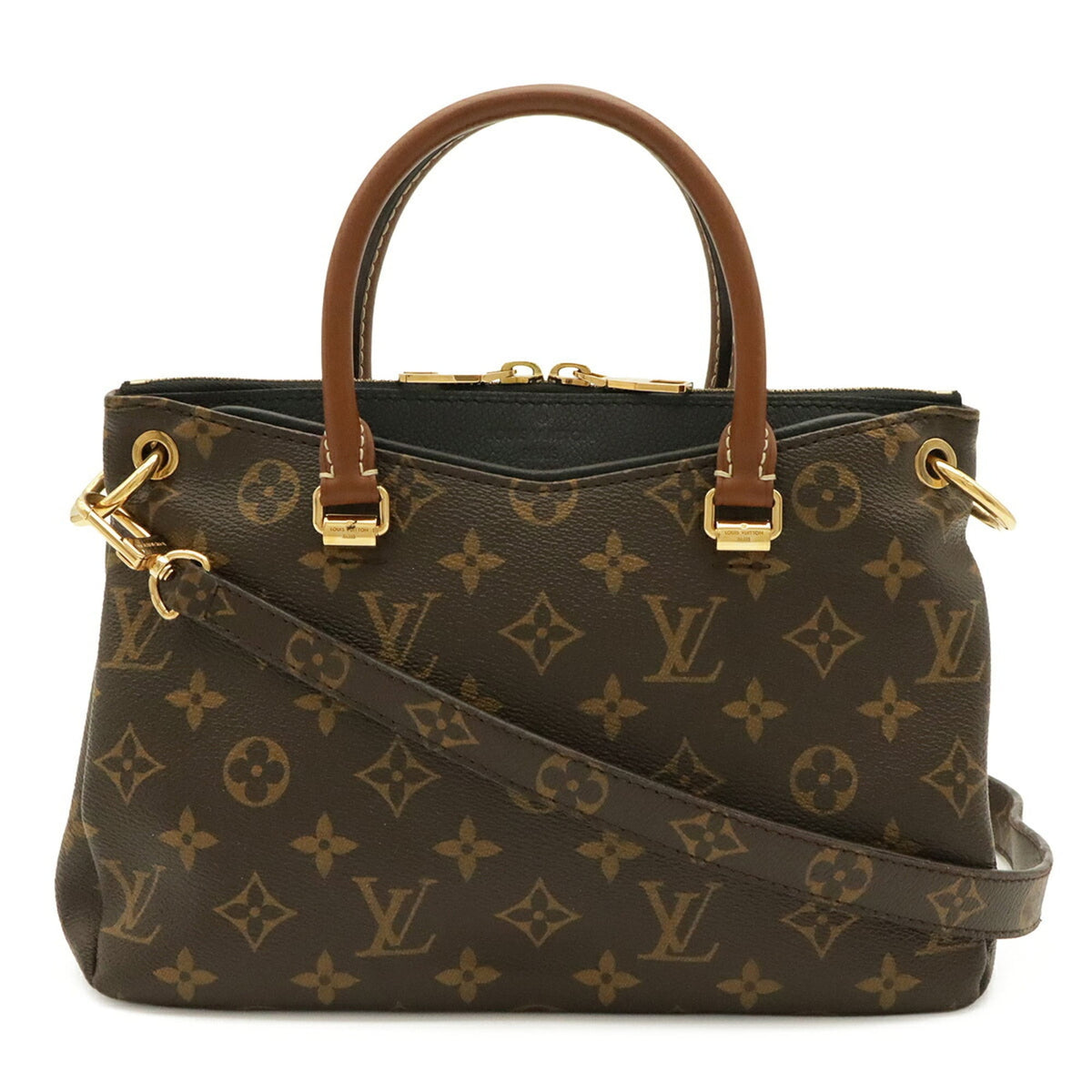 Louis Vuitton Noir Monogram Canvas Pvc Coated Canvas Leather Handbag Shoulder Bag (Pre-Owned)