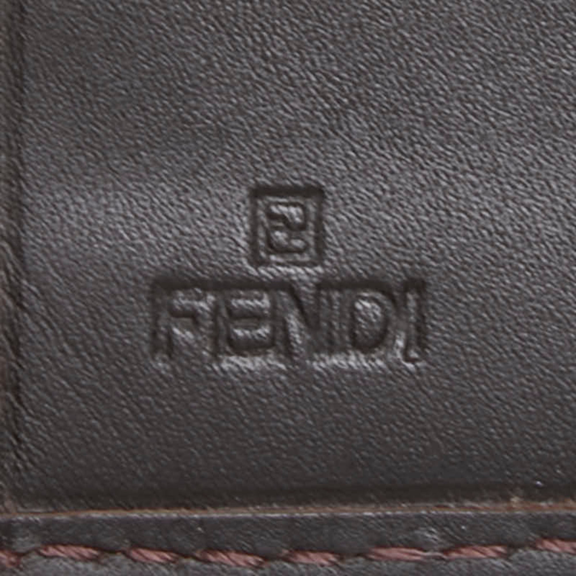 Fendi Brown Canvas Leather Long Wallet (Bi-Fold) (Pre-Owned)