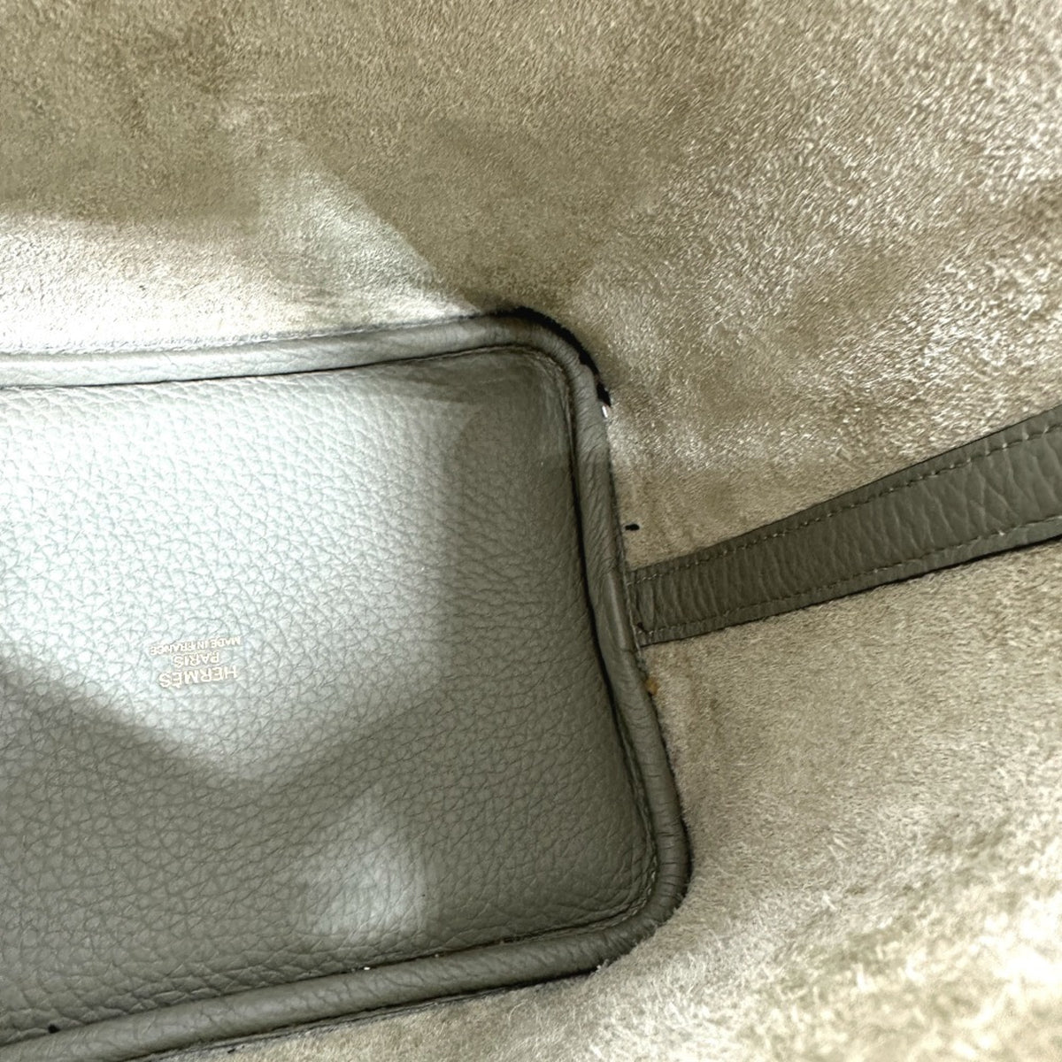 Hermes Picotin Gray Taurillon Clemence Leather Handbag (Pre-Owned)