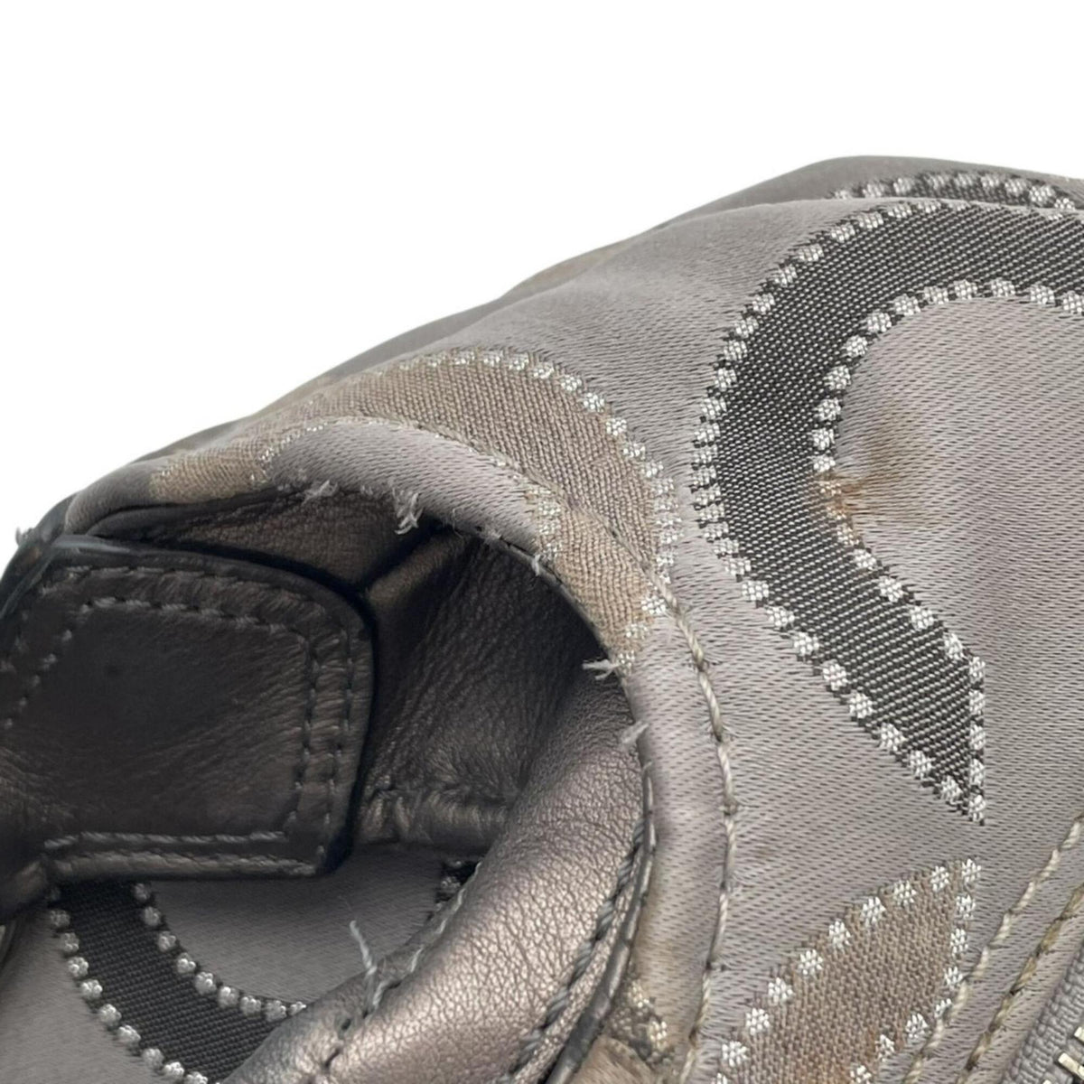 Coach Dark Gray Gray Canvas Leather Shoulder Bag (Pre-Owned)