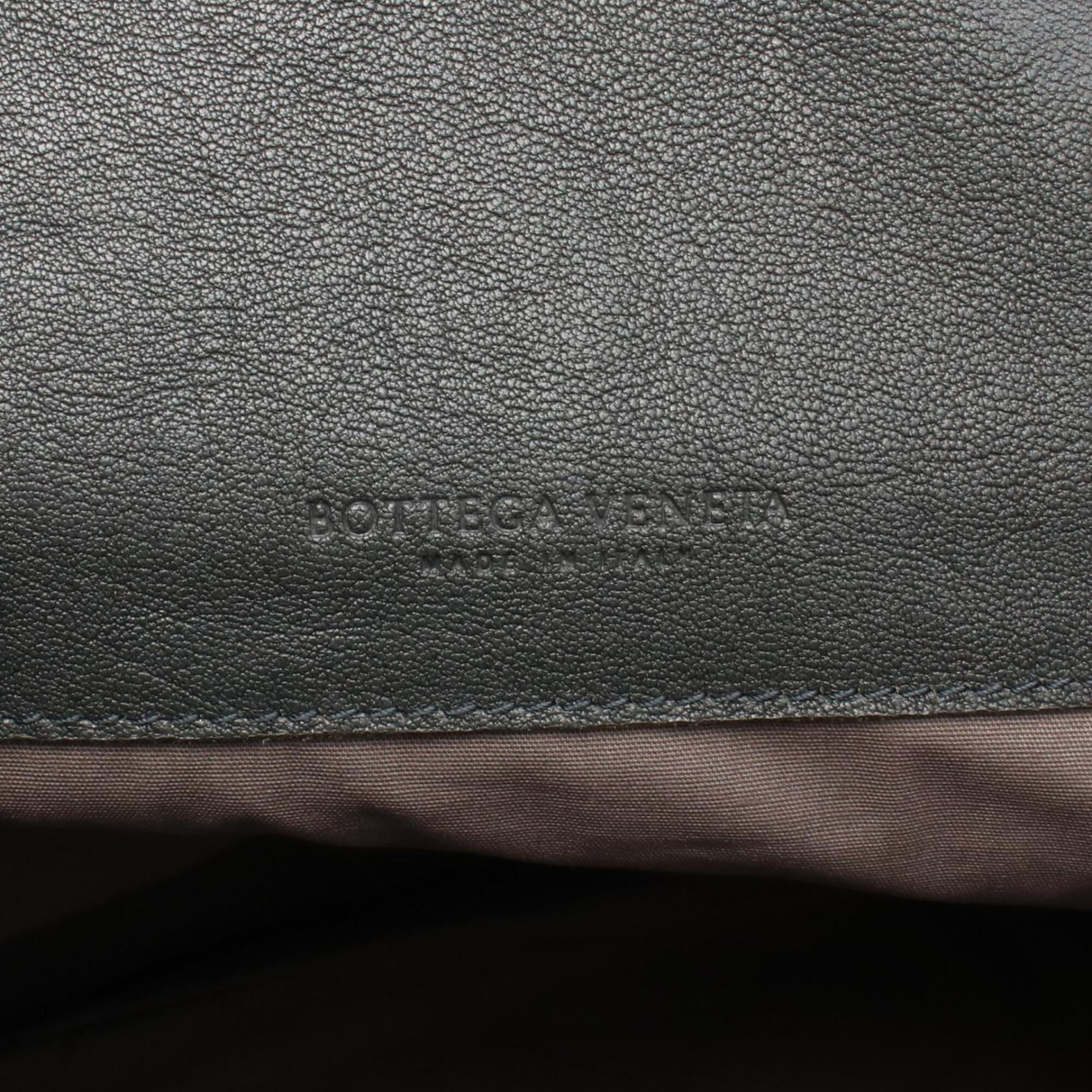 Bottega Veneta Blue Gray Intrecciato Backpack (Pre-Owned)