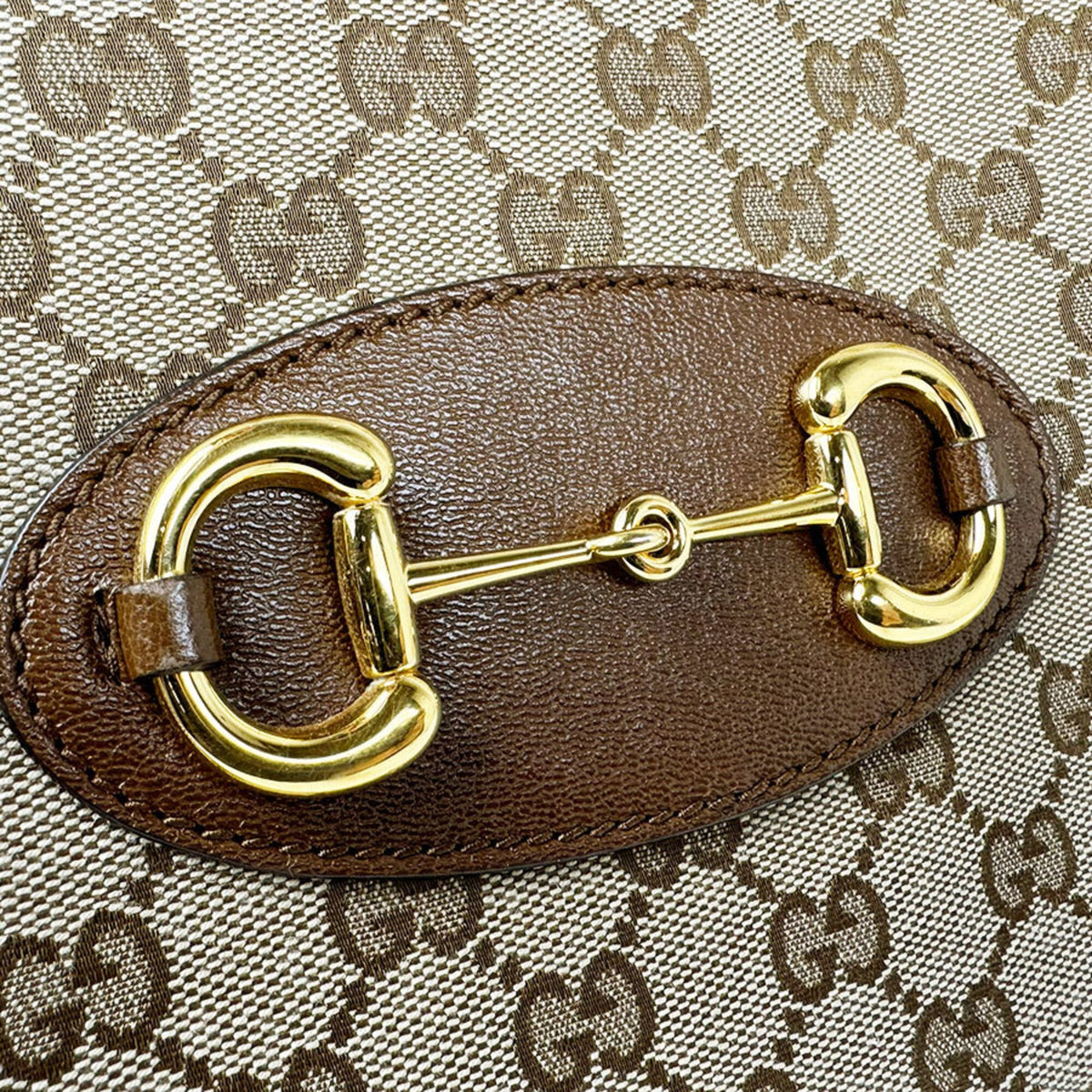Gucci Brown Gg Canvas Leather Handbag (Pre-Owned)