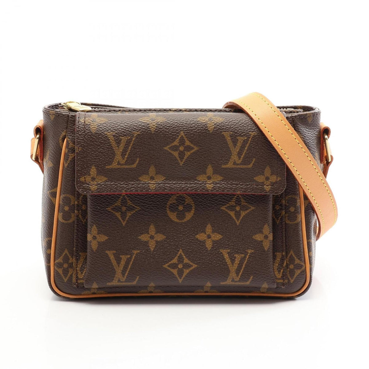 Louis Vuitton Brown Monogram Coated Canvas Leather Handbag Shoulder Bag (Pre-Owned)