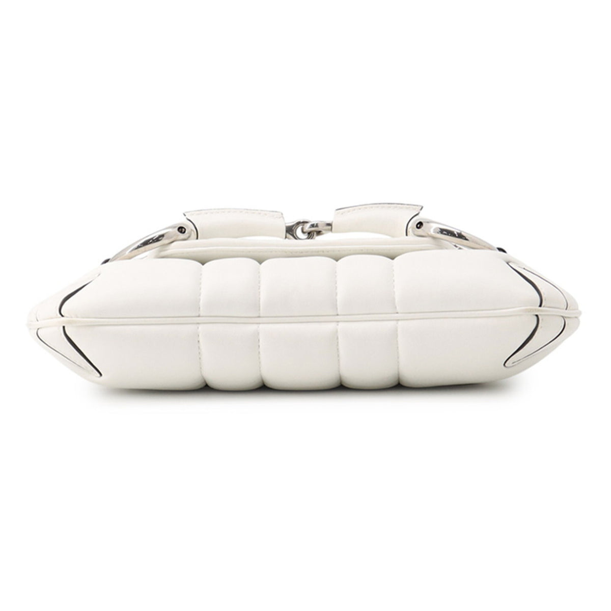 Gucci Horsebit White Leather Handbag (Pre-Owned)