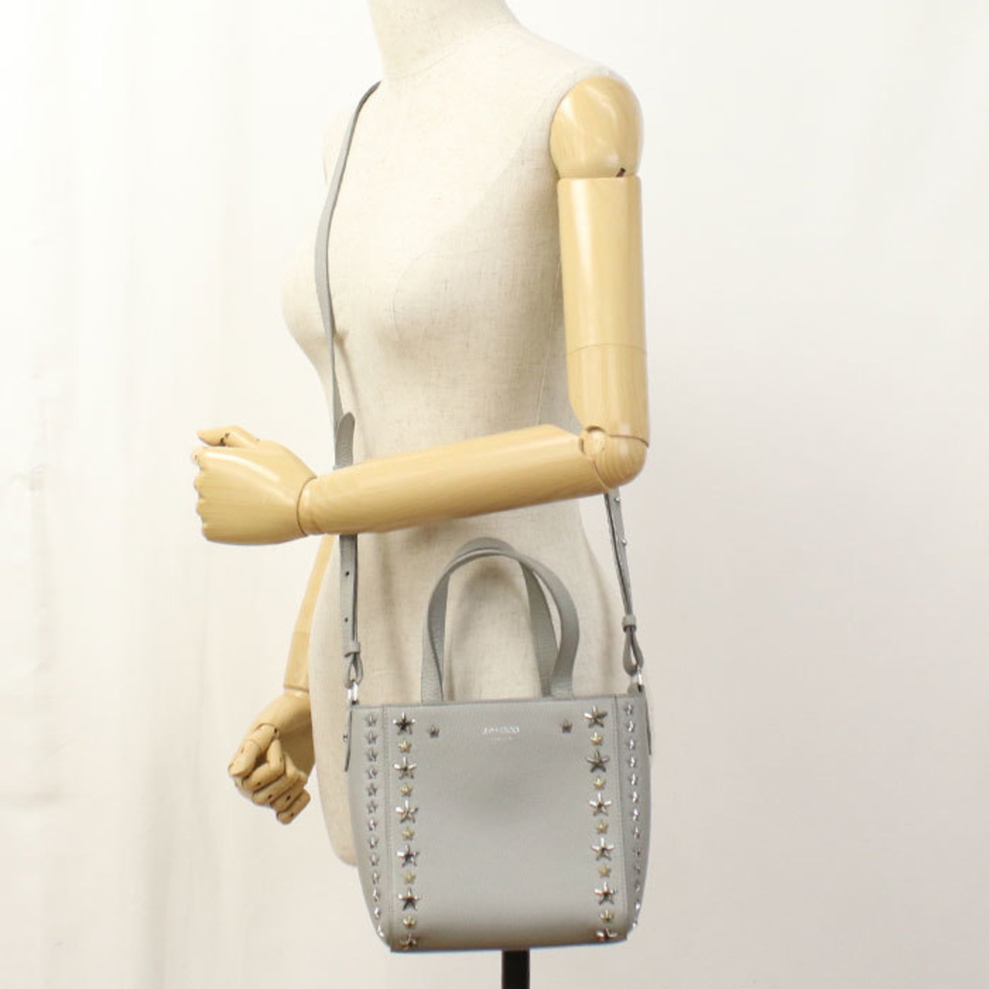 Jimmy Choo Gray Leather Handbag (Pre-Owned)