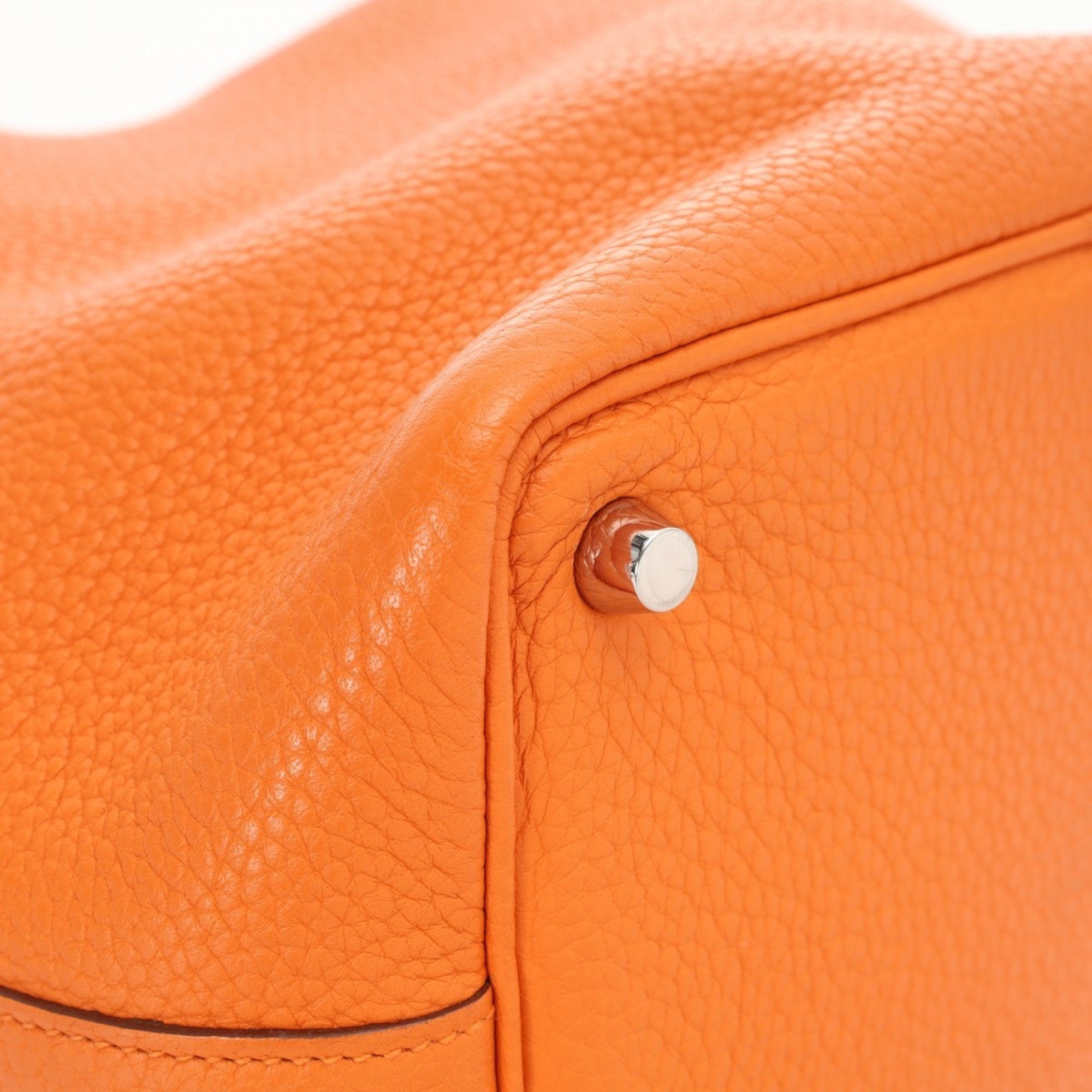 Hermes Orange Taurillon Clemence Leather Handbag (Pre-Owned)