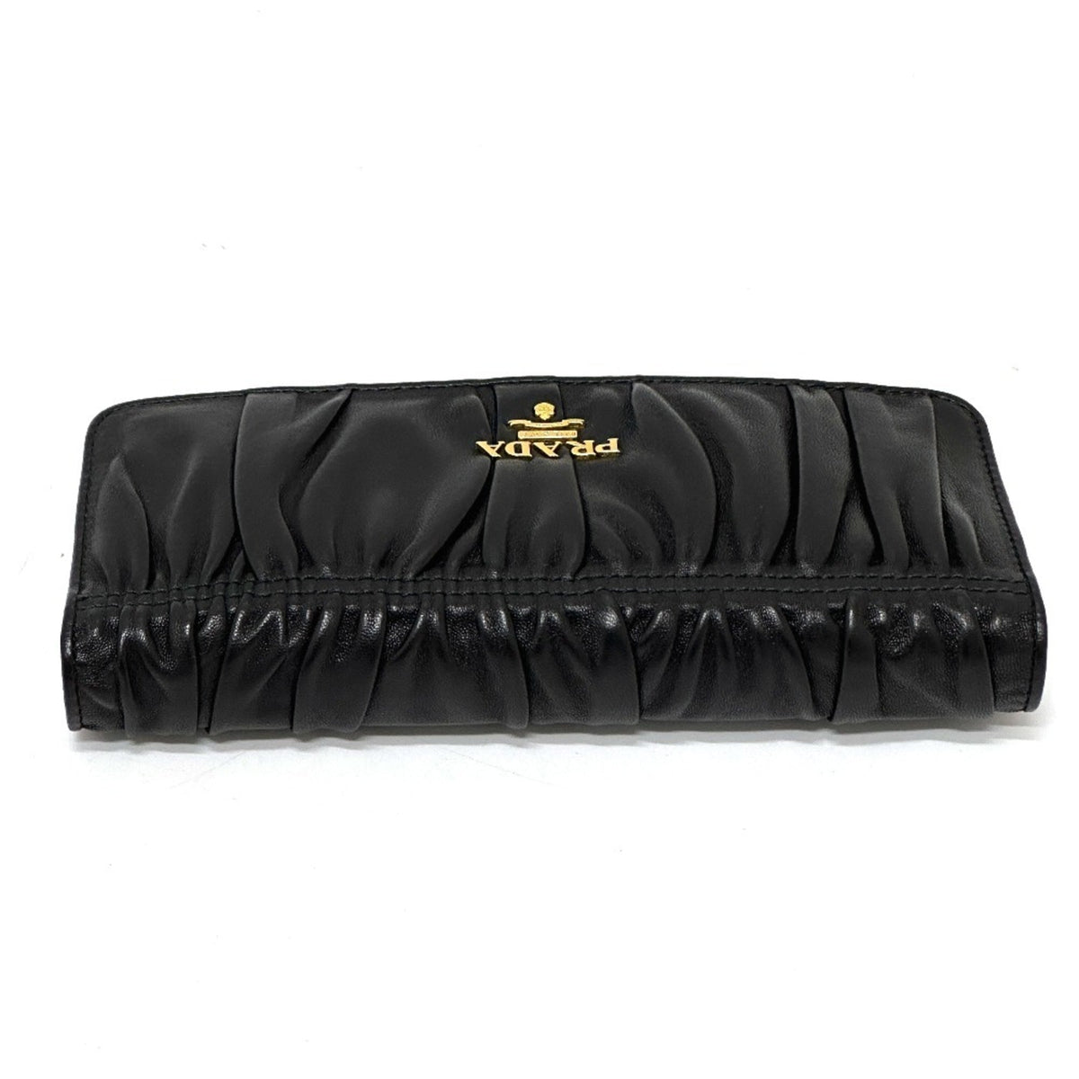 Prada Black Leather Long Wallet (Bi-Fold) (Pre-Owned)