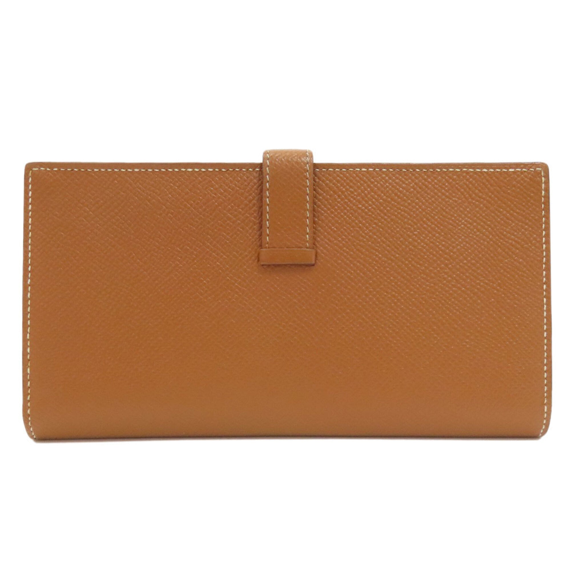 Hermes Gold Brown Epsom Leather Long Wallet (Bi-Fold) (Pre-Owned)
