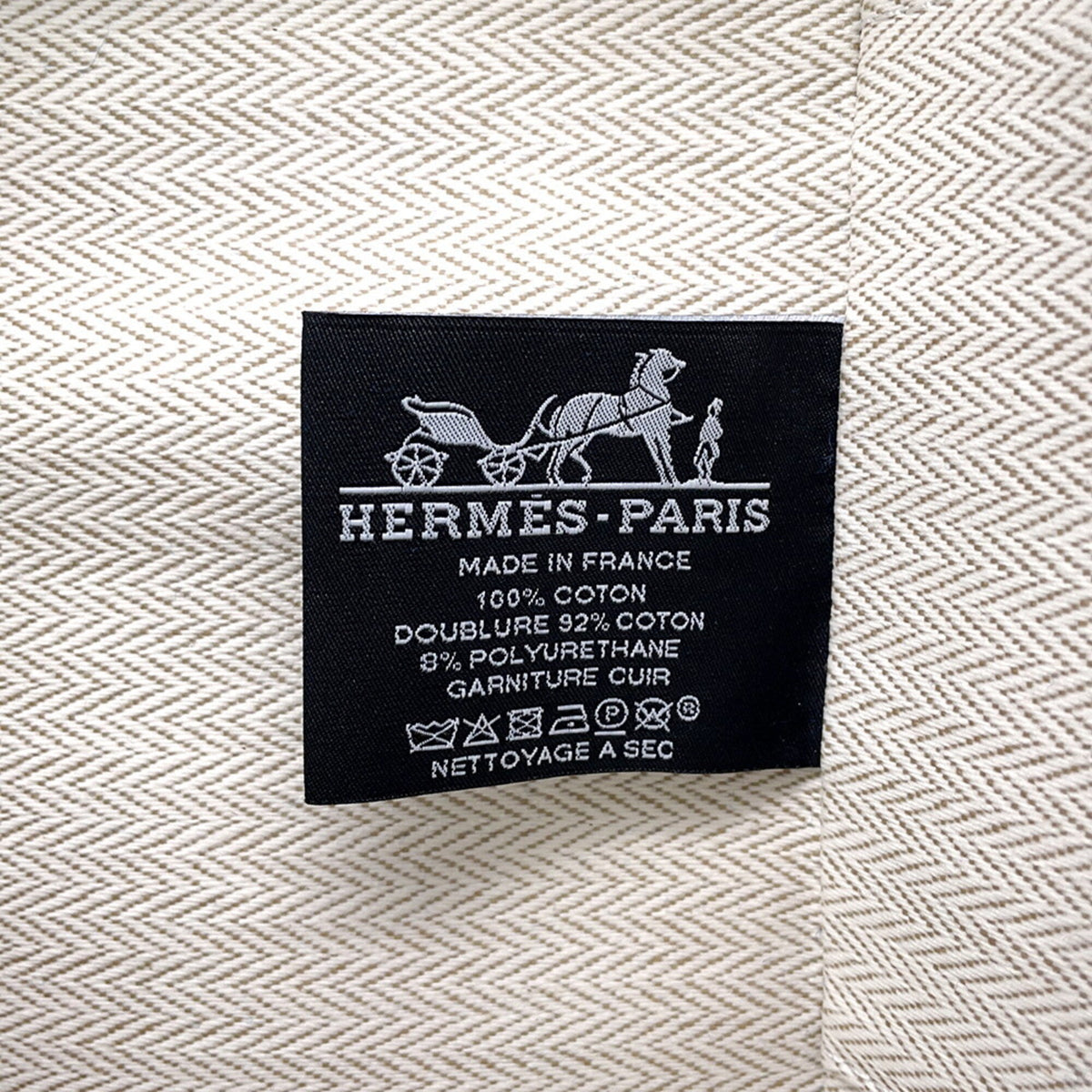 Hermes Ivory Marine Blue Toile H Handbag Pouch (Pre-Owned)