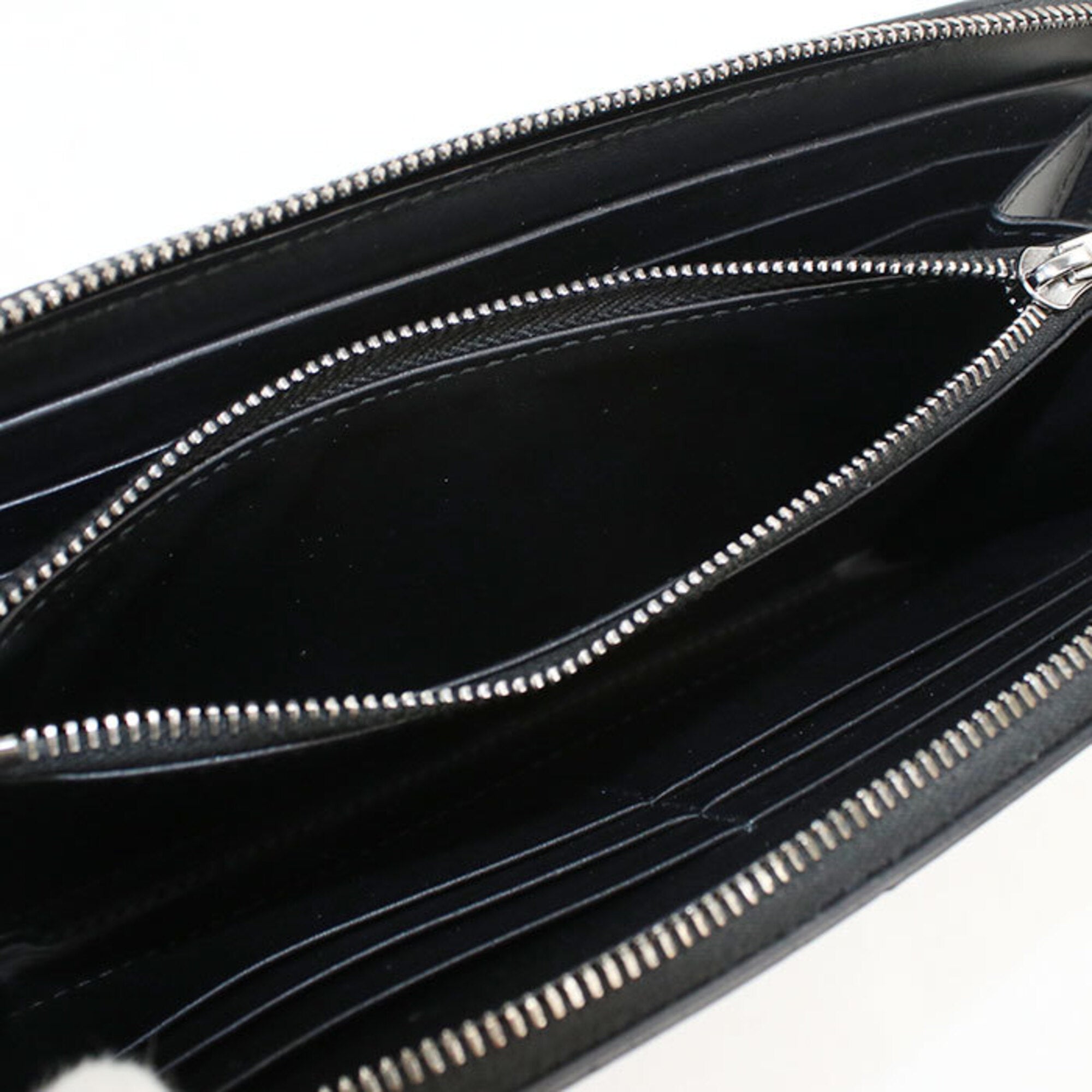Bottega Veneta Black Leather Long Wallet (Bi-Fold) (Pre-Owned)
