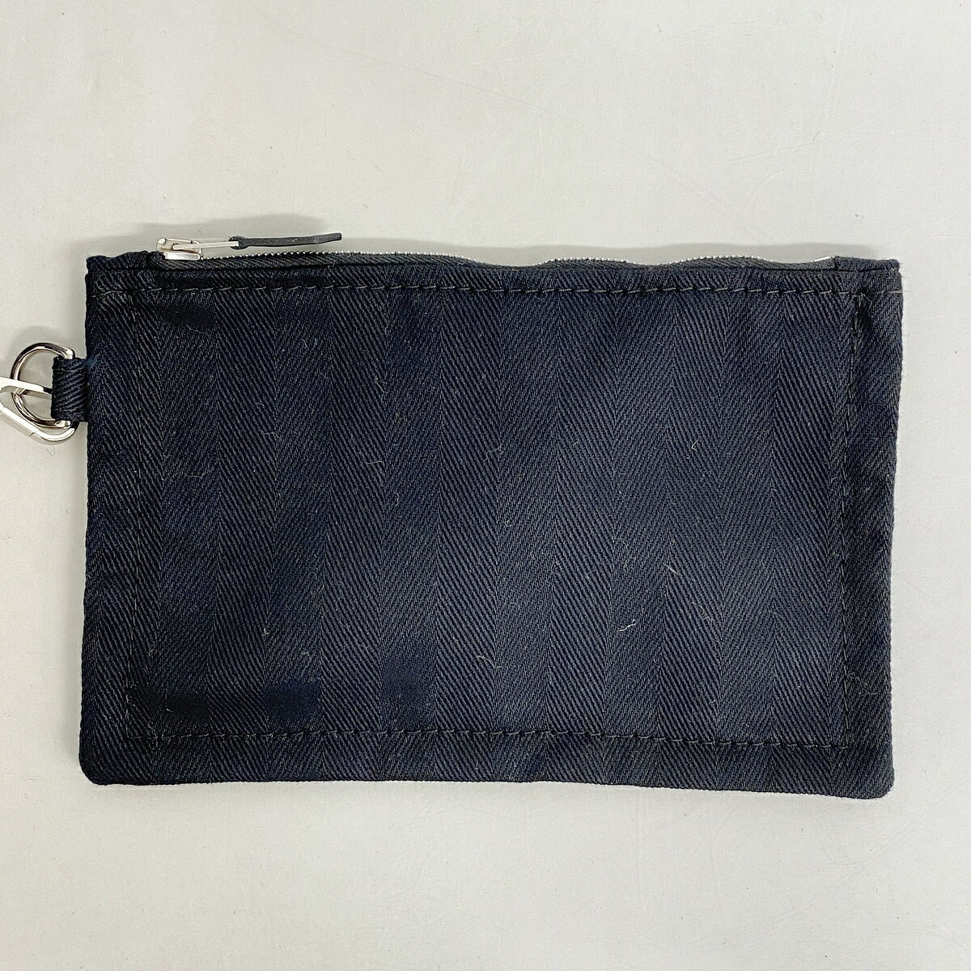 Hermes Black Toile Chevron Handbag (Pre-Owned)