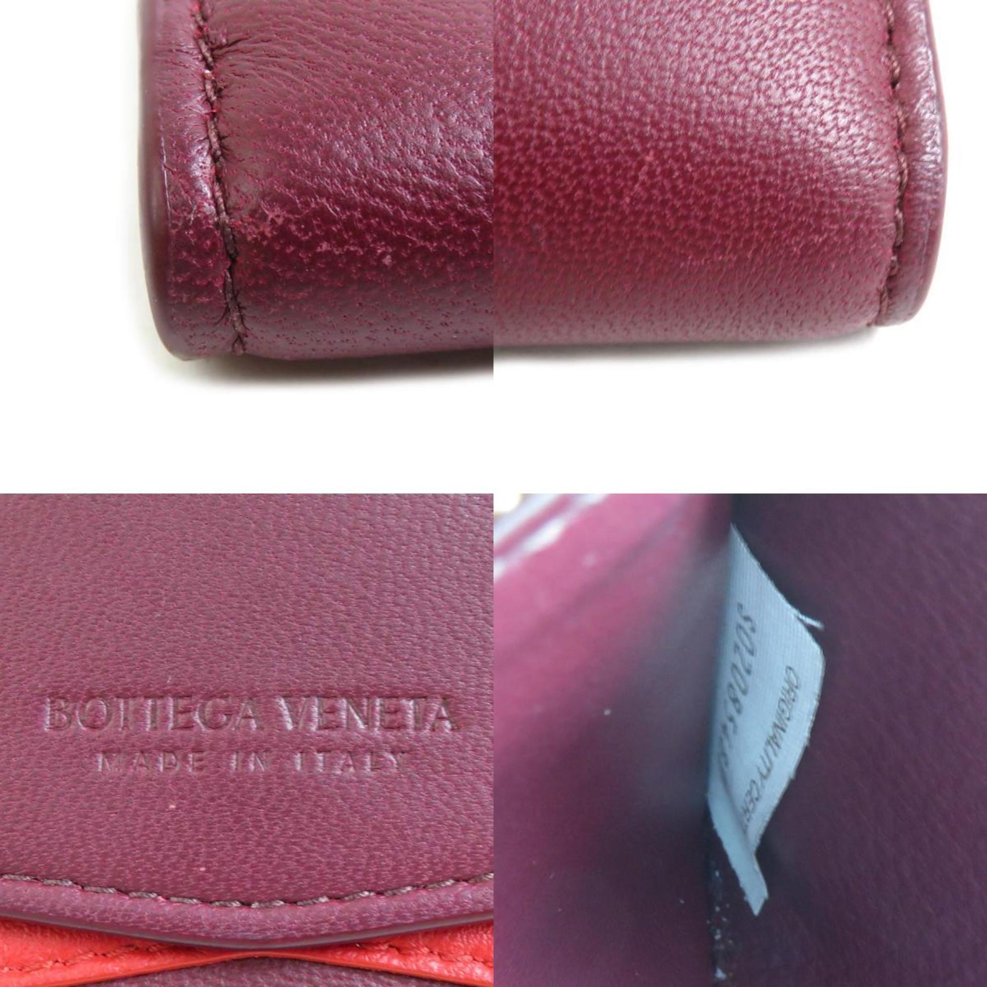 Bottega Veneta Bordeaux Red Color Leather Long Wallet (Bi-Fold) (Pre-Owned)