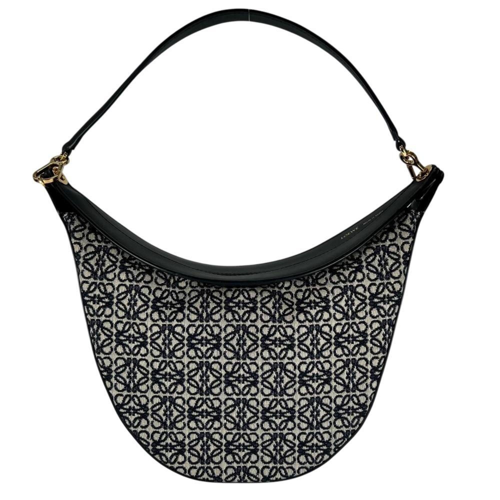 Loewe Black Navy Jacquard Leather Handbag (Pre-Owned)
