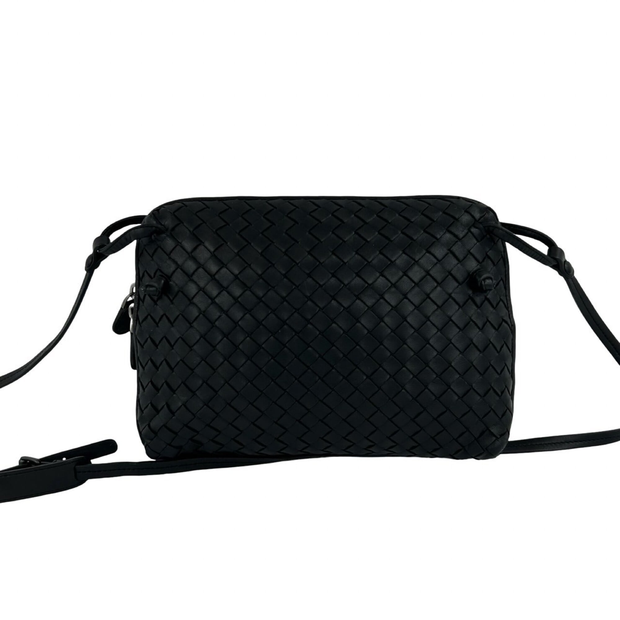 Bottega Veneta Black Leather Pochette Shoulder Bag (Pre-Owned)