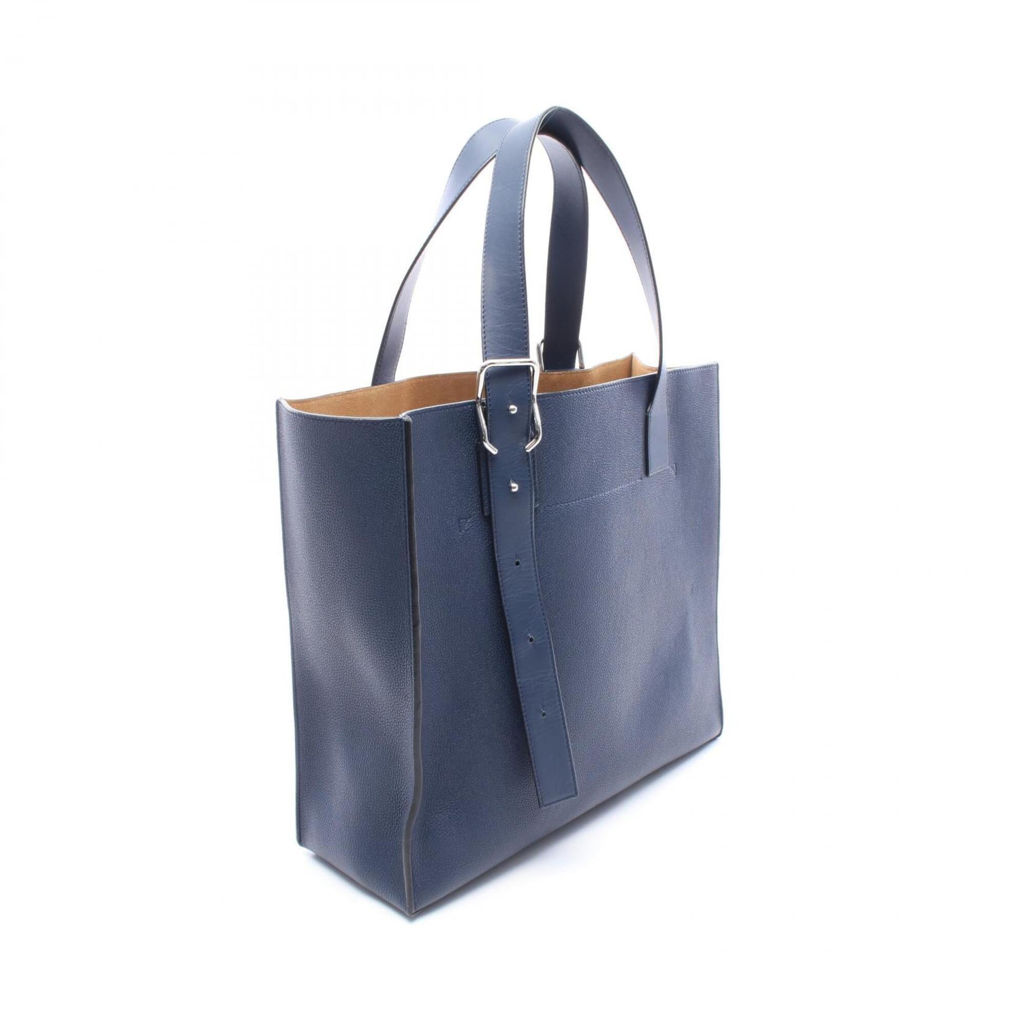 Loewe Navy Leather Handbag Tote Bag (Pre-Owned)
