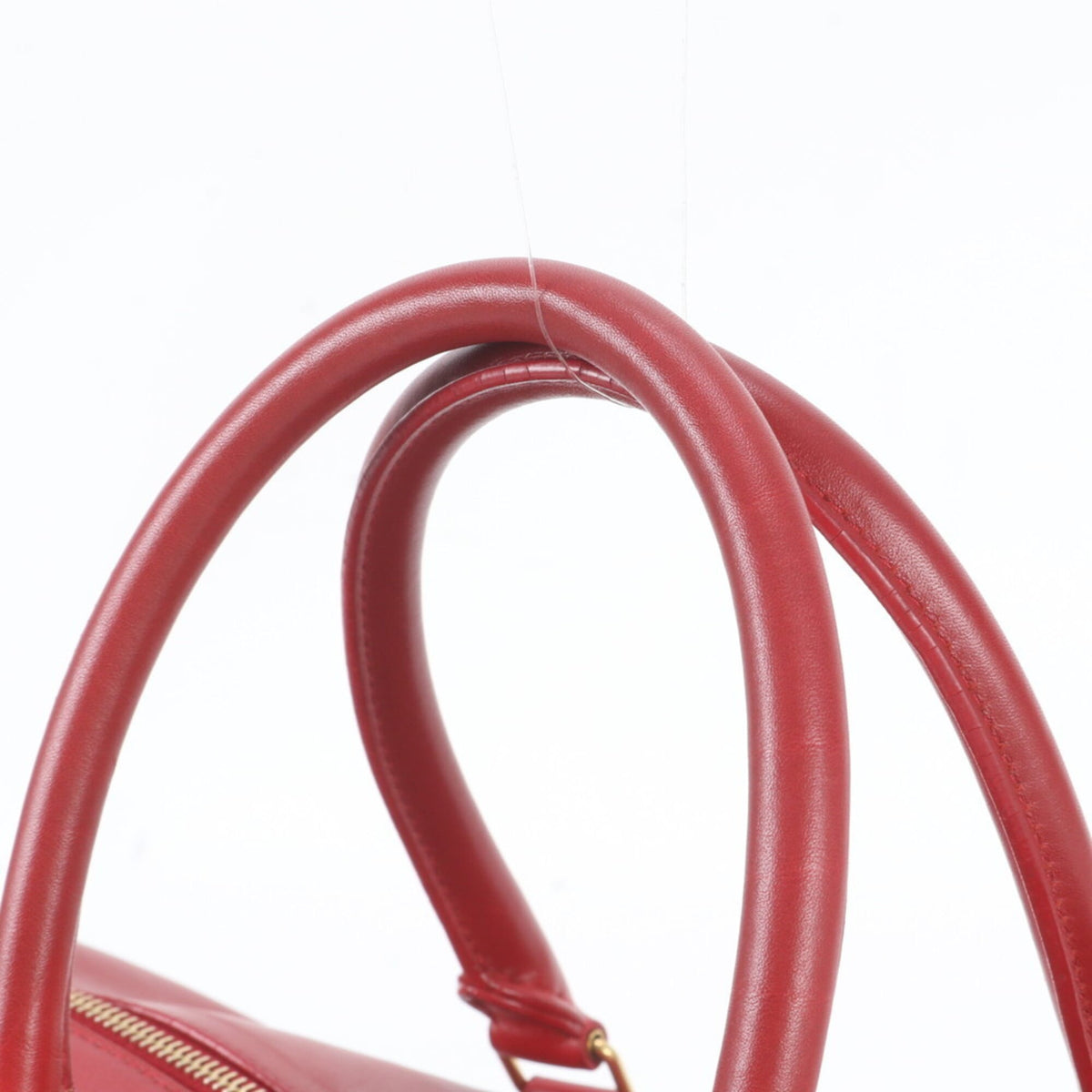 Saint Laurent Red Color Leather Boston Bag Crossbody Bag Handbag Shoulder Bag Tote Bag (Pre-Owned)