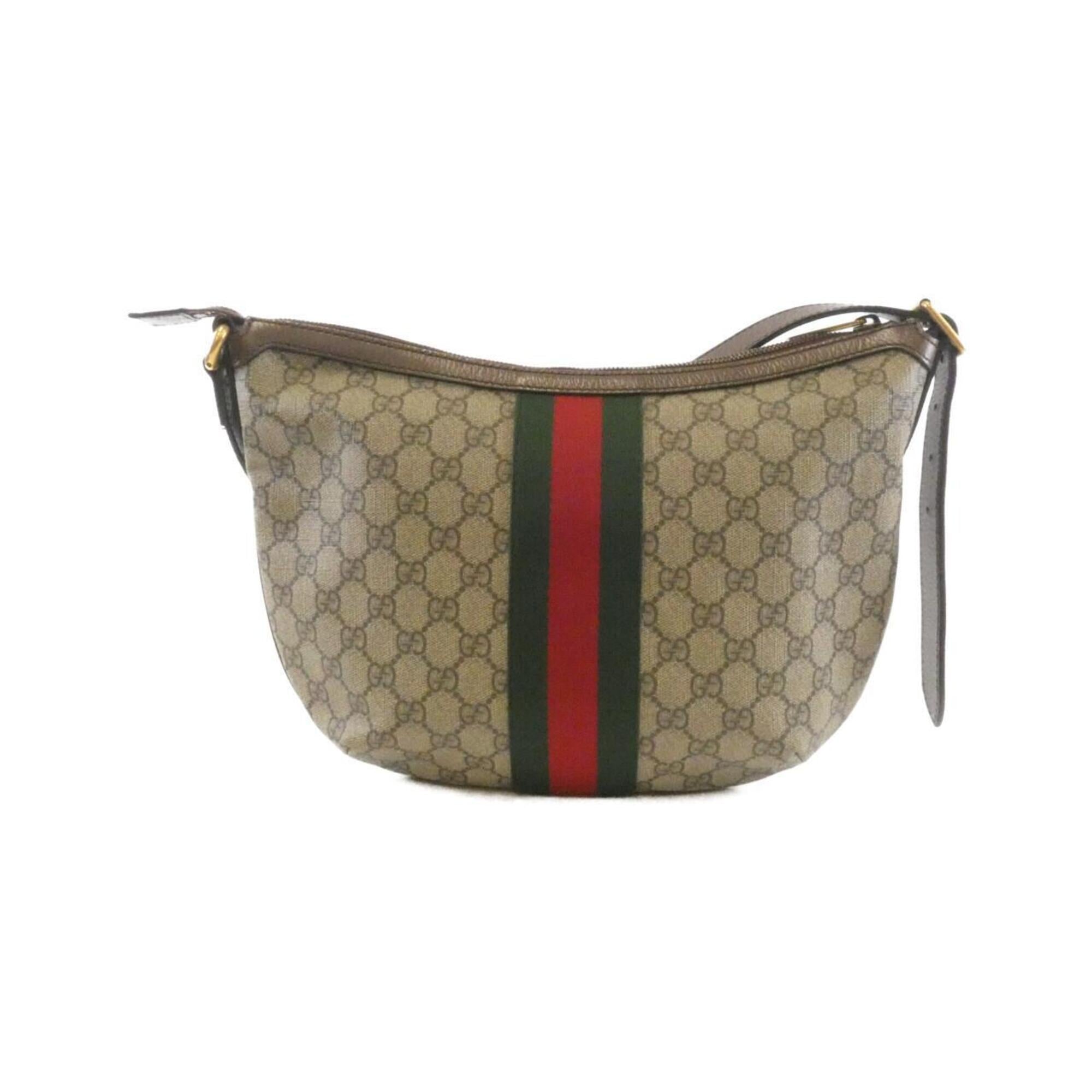 Gucci Beige Brown Gg Supreme Shoulder Bag (Pre-Owned)