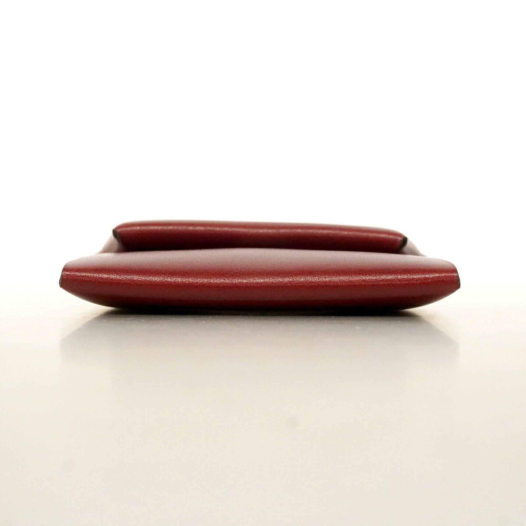 Hermes Rouge H Box Calf Leather Coin Purse/Coin Case (Pre-Owned)
