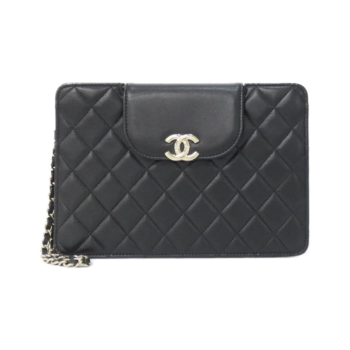 Chanel Black Leather Handbag Pouch (Pre-Owned)