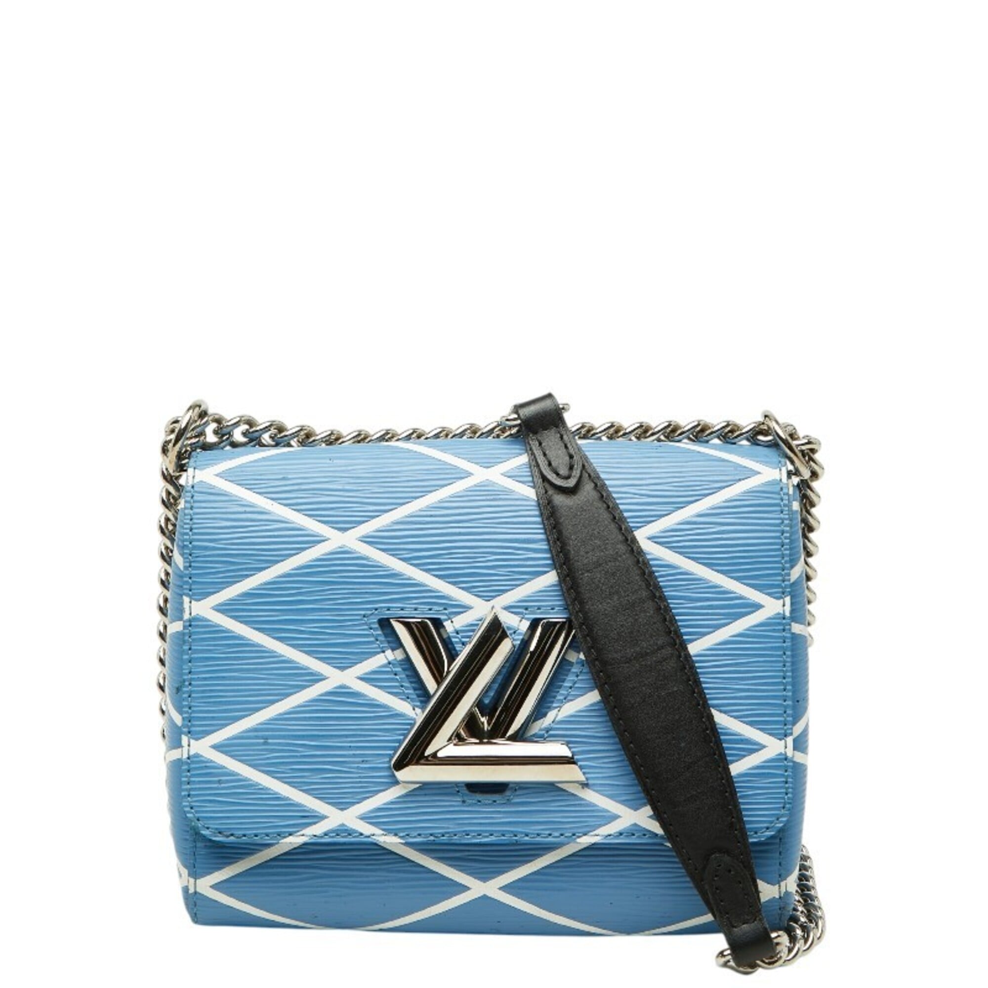 Louis Vuitton Blue White Leather Shoulder Bag (Pre-Owned)