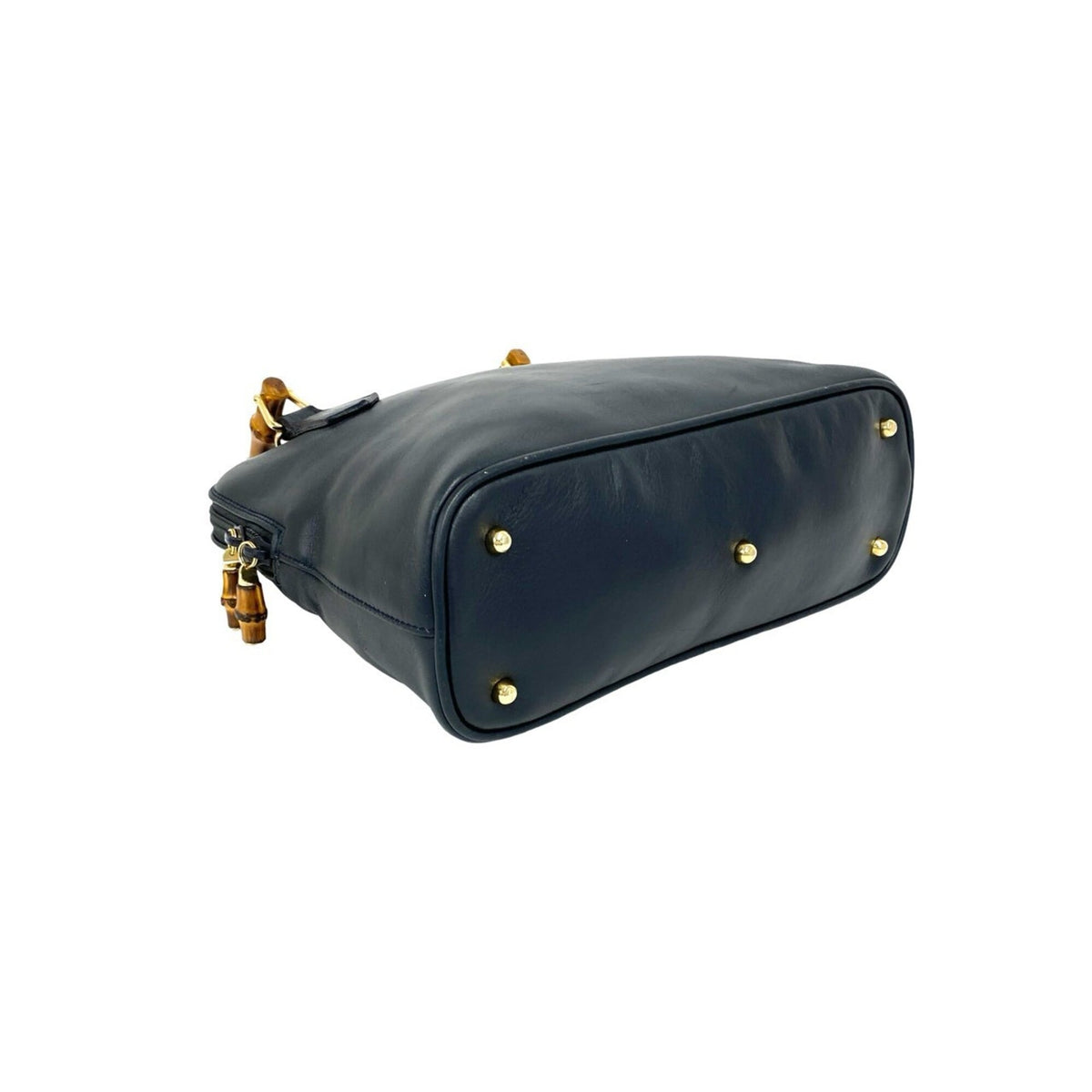 Gucci Navy Leather Handbag Shoulder Bag (Pre-Owned)