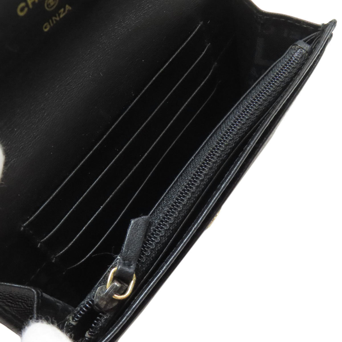 Chanel Black Leather Coin Purse/Coin Case (Pre-Owned)