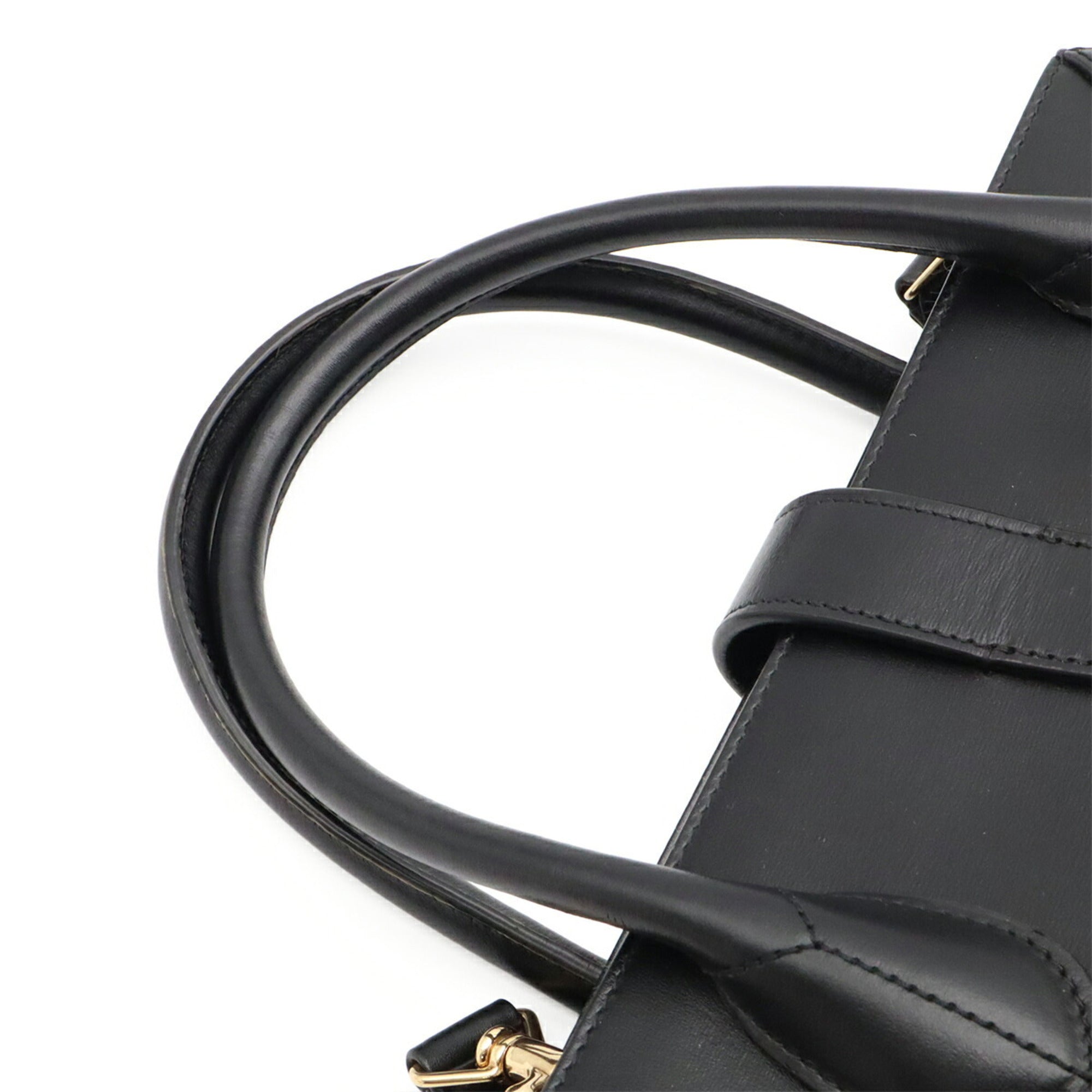 Gucci Black Leather Handbag Shoulder Bag Tote Bag (Pre-Owned)