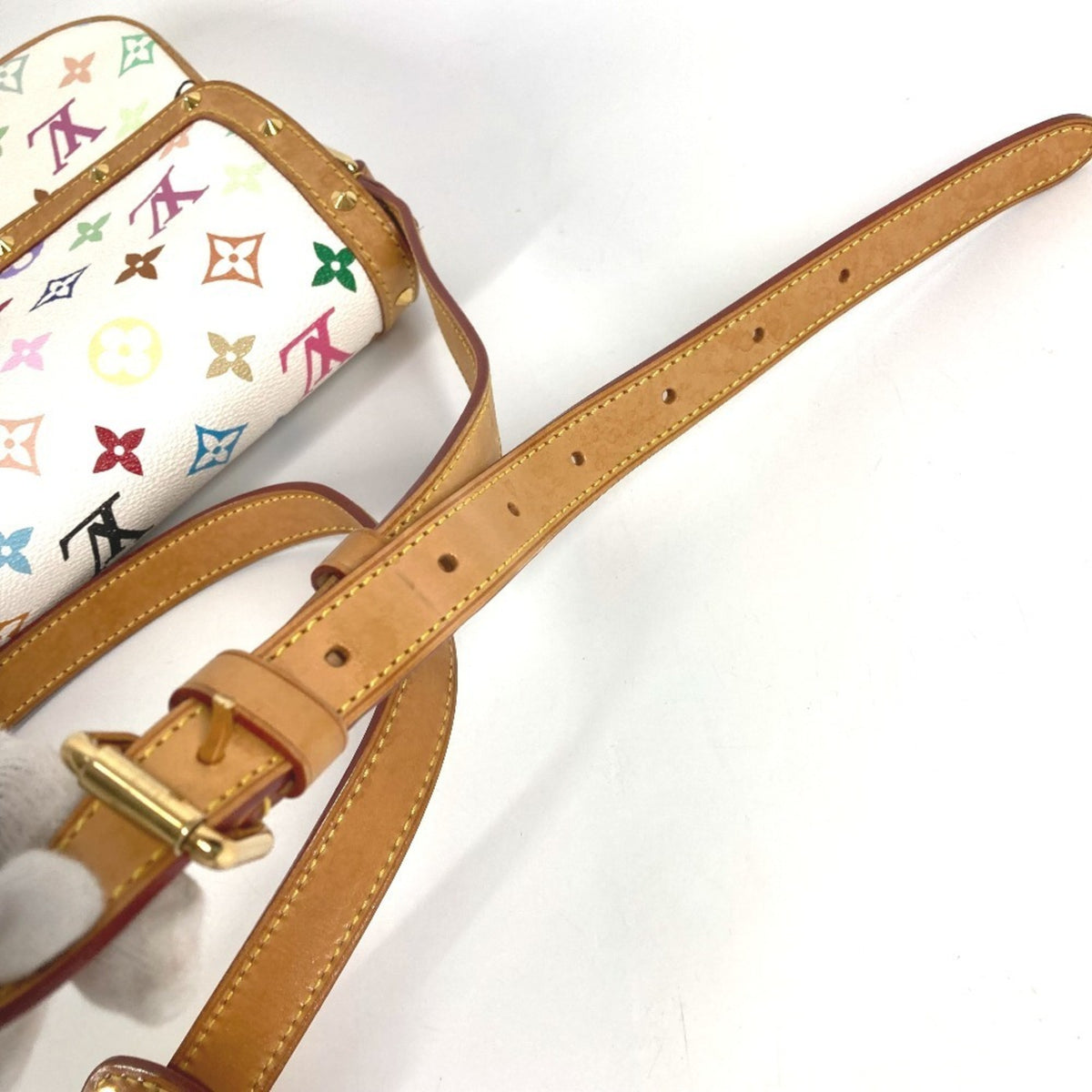 Louis Vuitton Blanc White Monogram Multicolore Pochette Shoulder Bag (Pre-Owned)