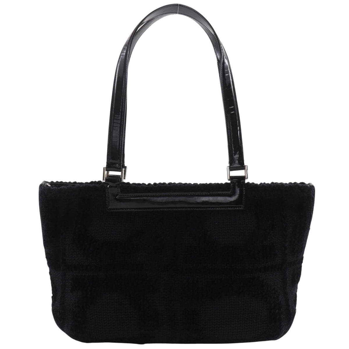 Salvatore Ferragamo Gancini Black Wool Tote Bag (Pre-Owned)