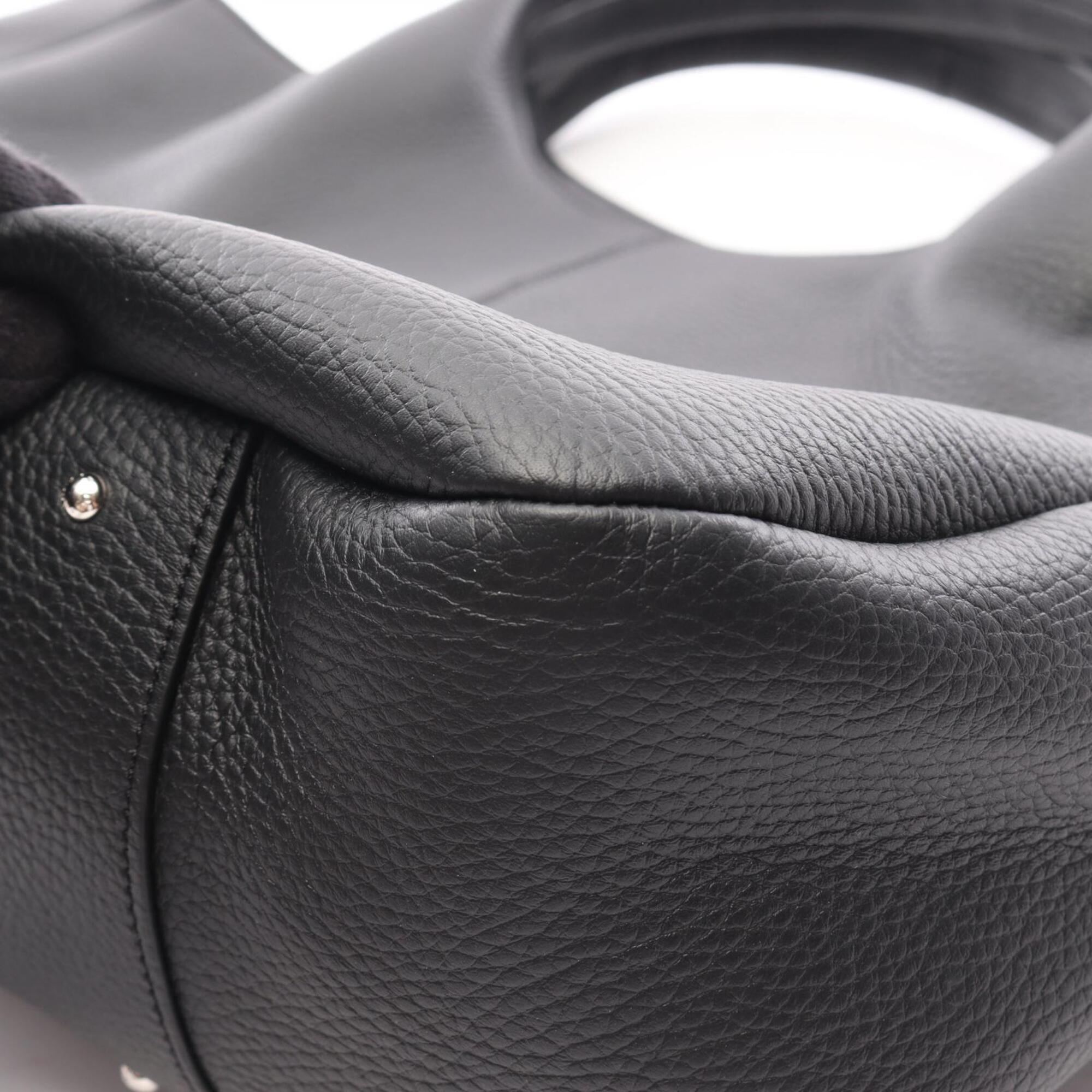 Tod's Black Leather Handbag Tote Bag (Pre-Owned)