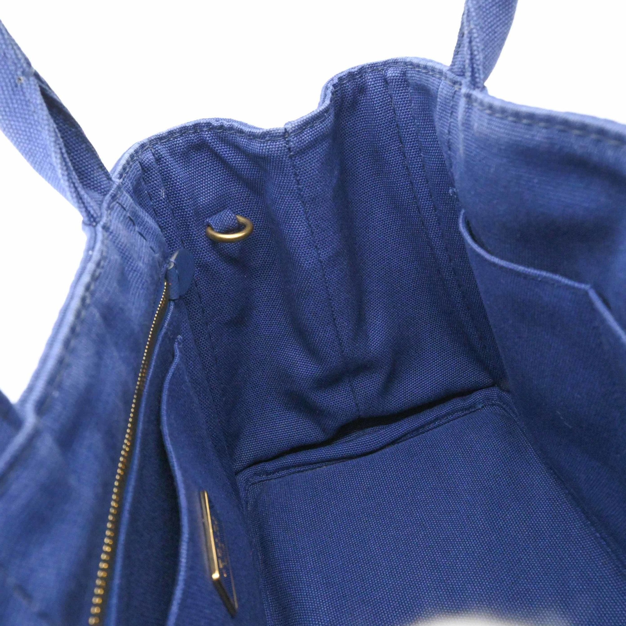Prada Canapa Blue Canapa Handbag Tote Bag (Pre-Owned)