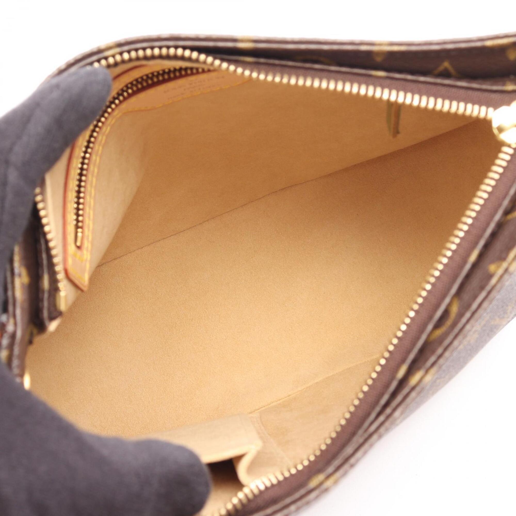 Louis Vuitton Brown Monogram Coated Canvas Leather Handbag Shoulder Bag (Pre-Owned)
