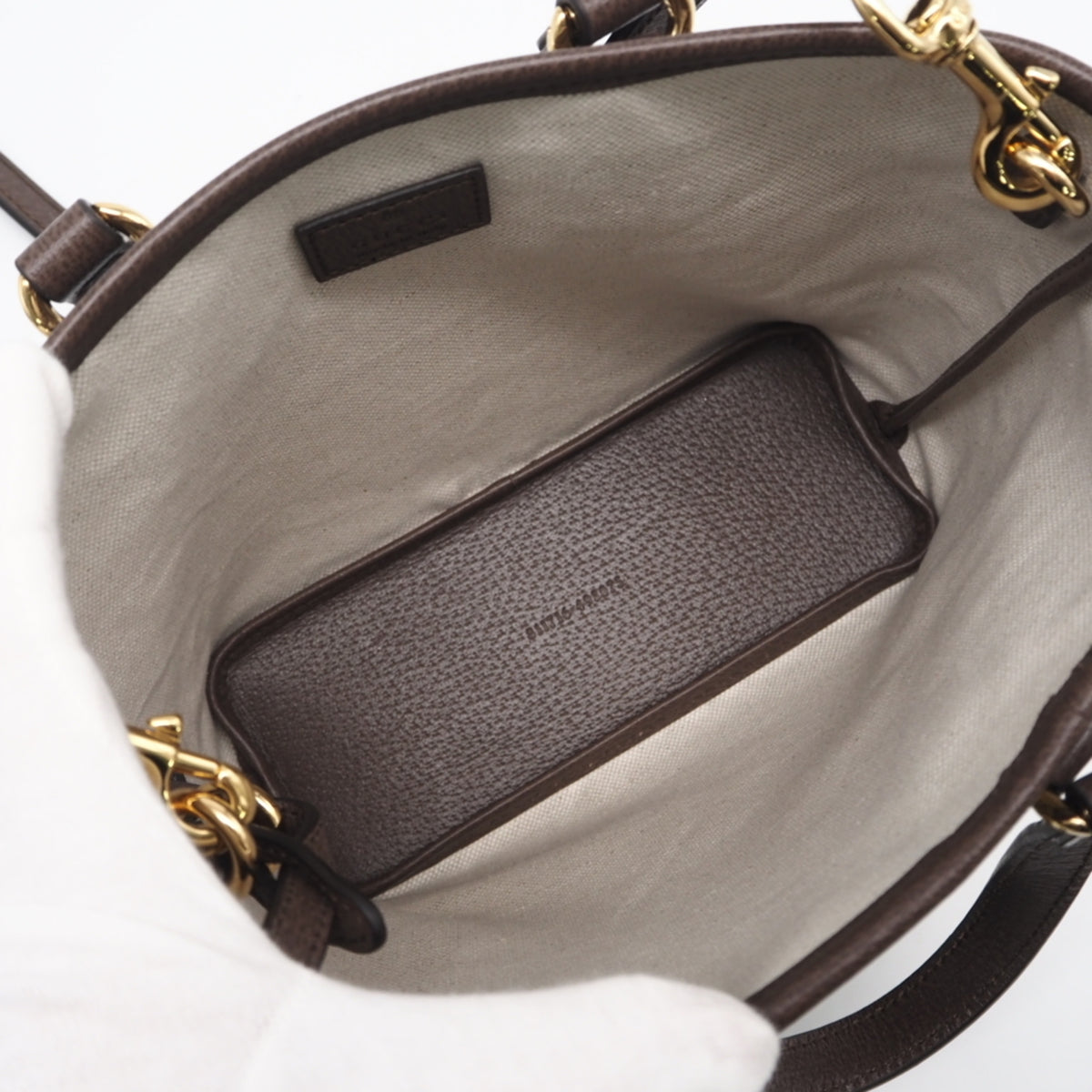 Gucci Ophidia Beige Brown Coated Canvas Handbag Tote Bag (Pre-Owned)
