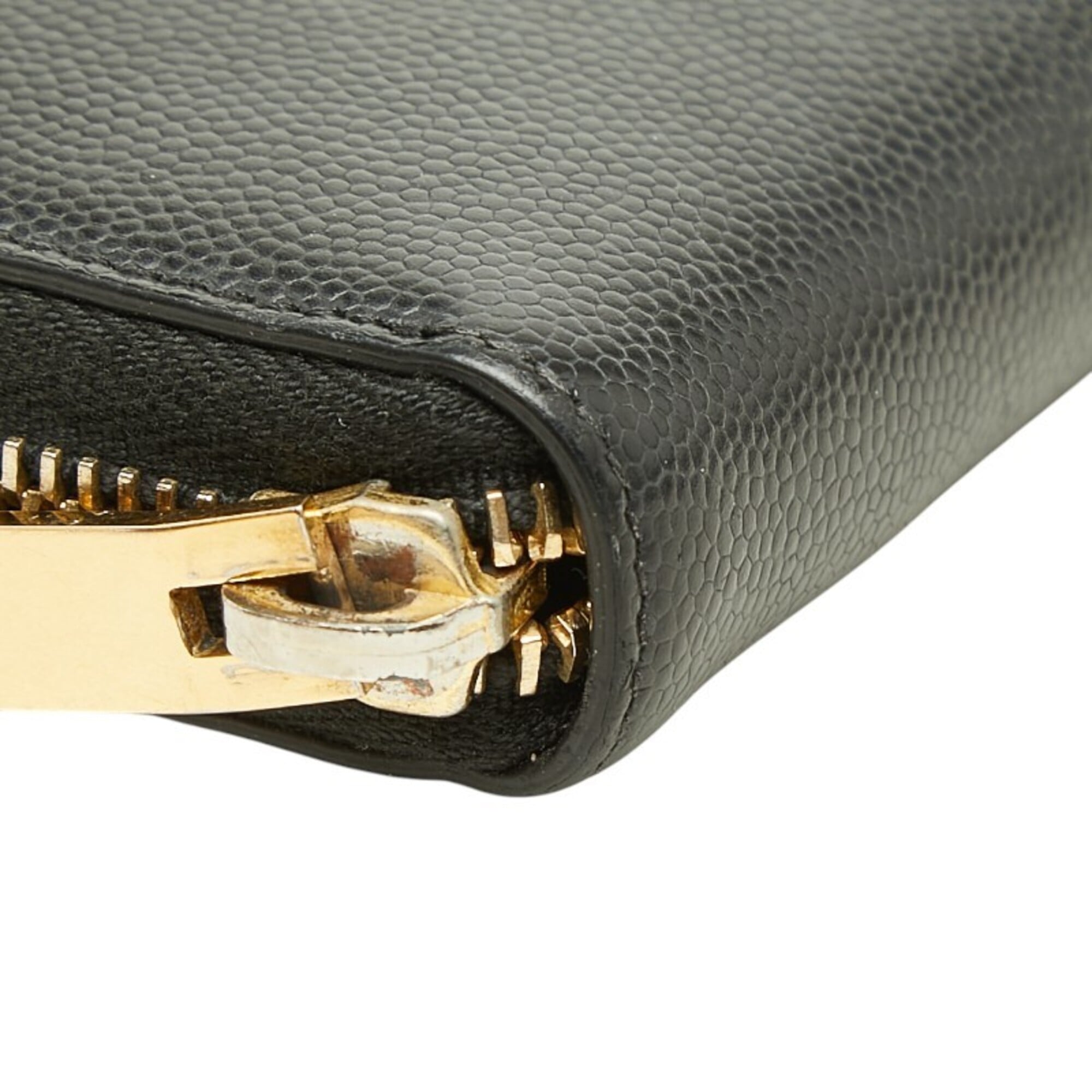 Saint Laurent Black Leather Long Wallet (Bi-Fold) (Pre-Owned)