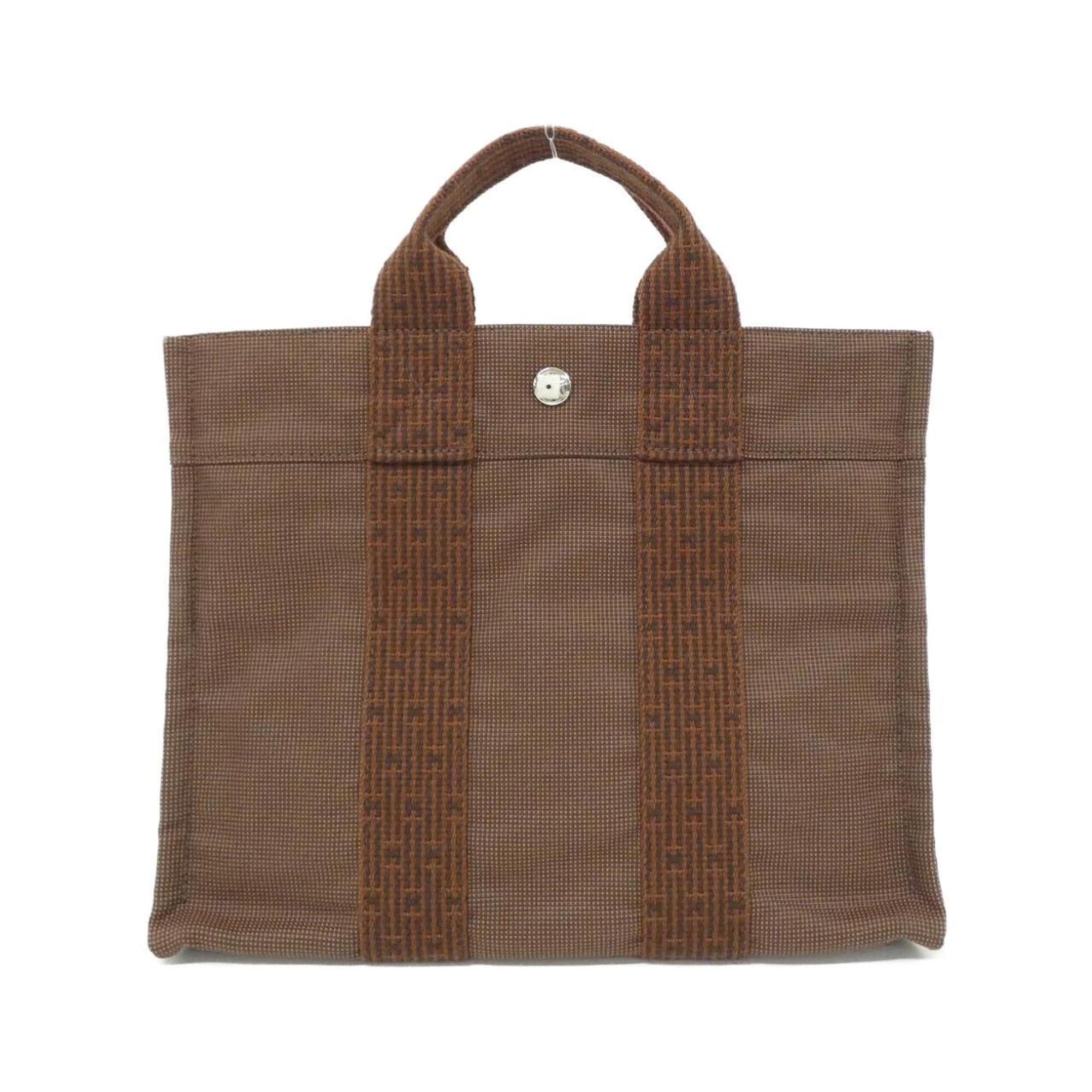 Hermes Brown Canvas Handbag (Pre-Owned)