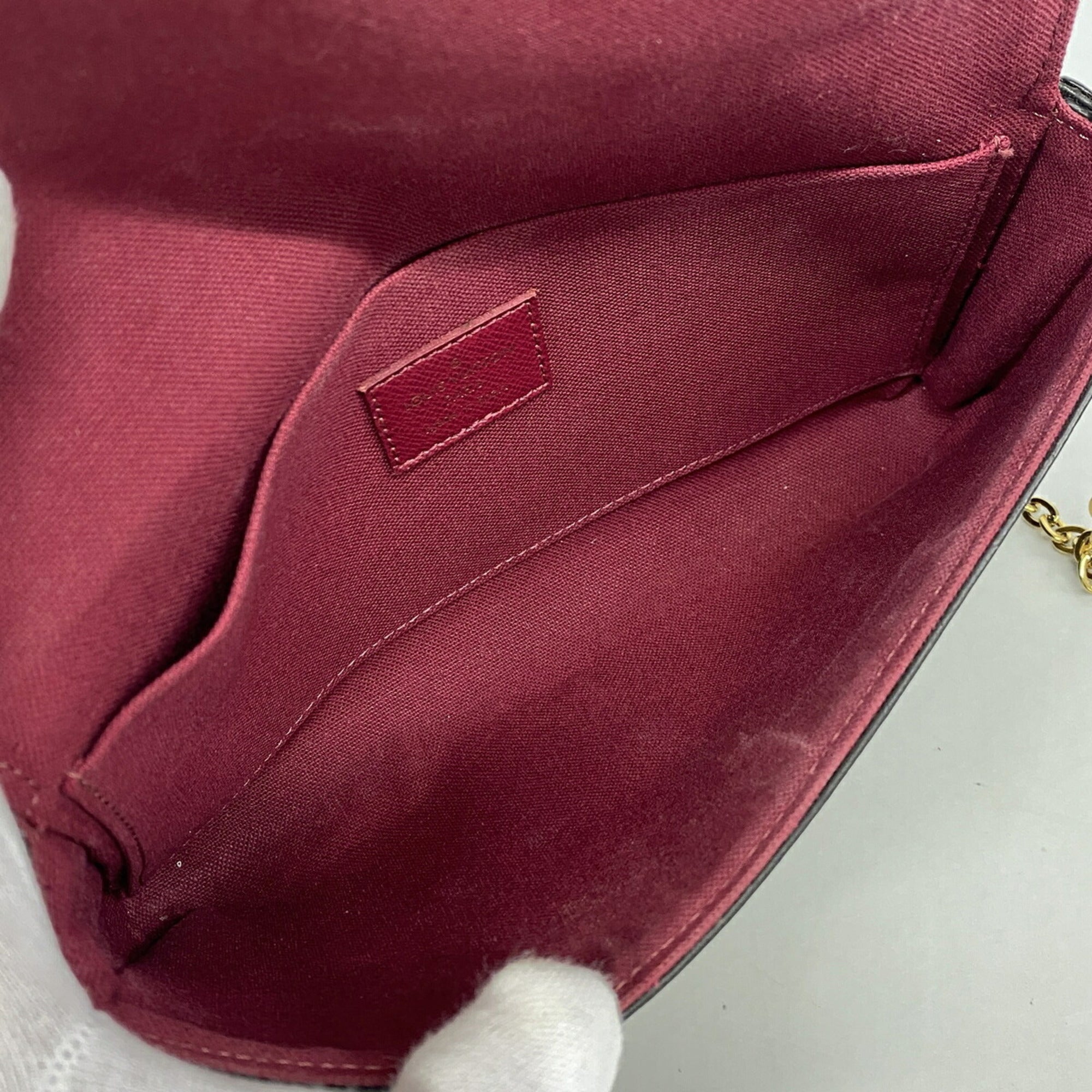 Louis Vuitton Brown Fuchsia Chain/Shoulder Wallet (Pre-Owned)