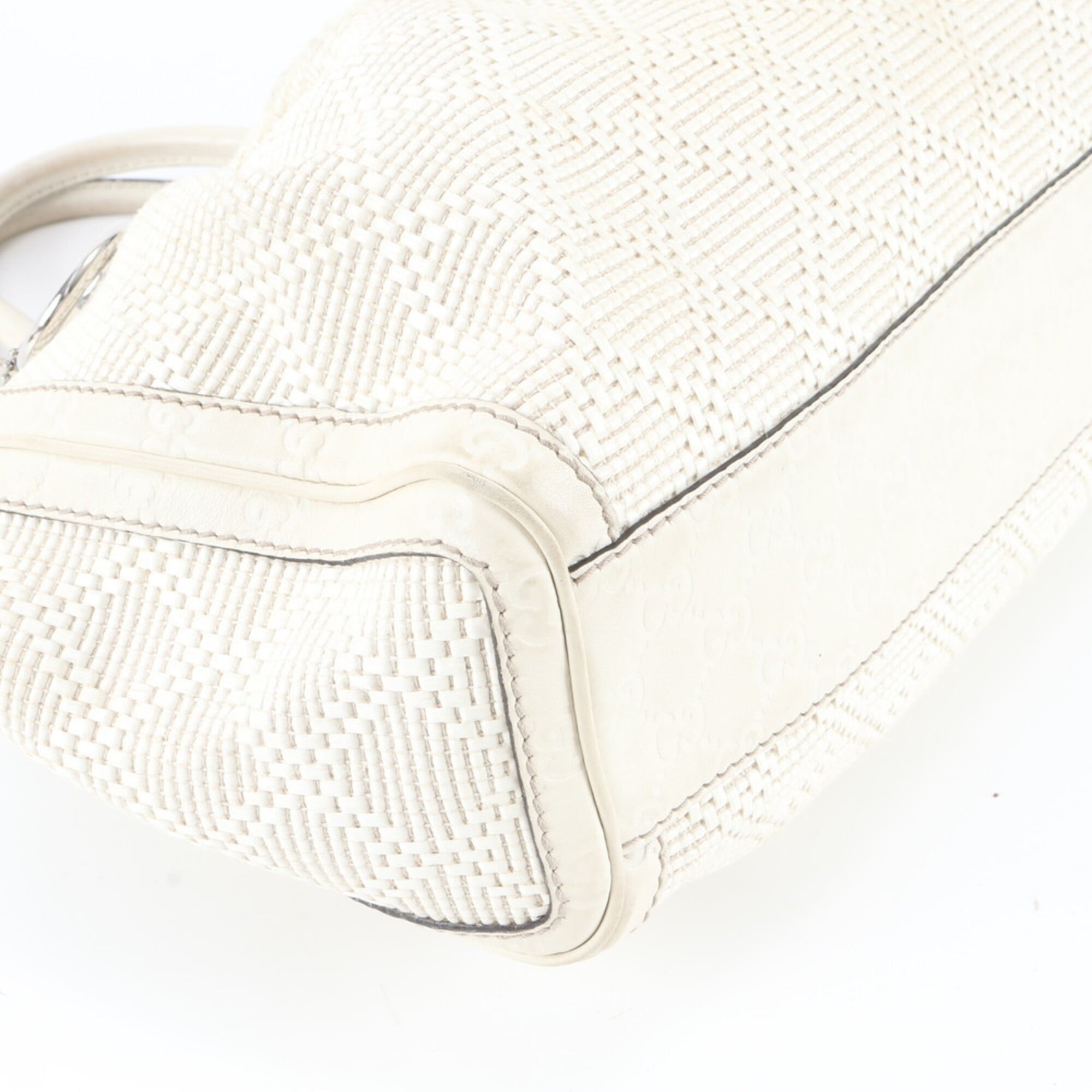 Gucci Ivory Leather Handbag Shoulder Bag Tote Bag (Pre-Owned)