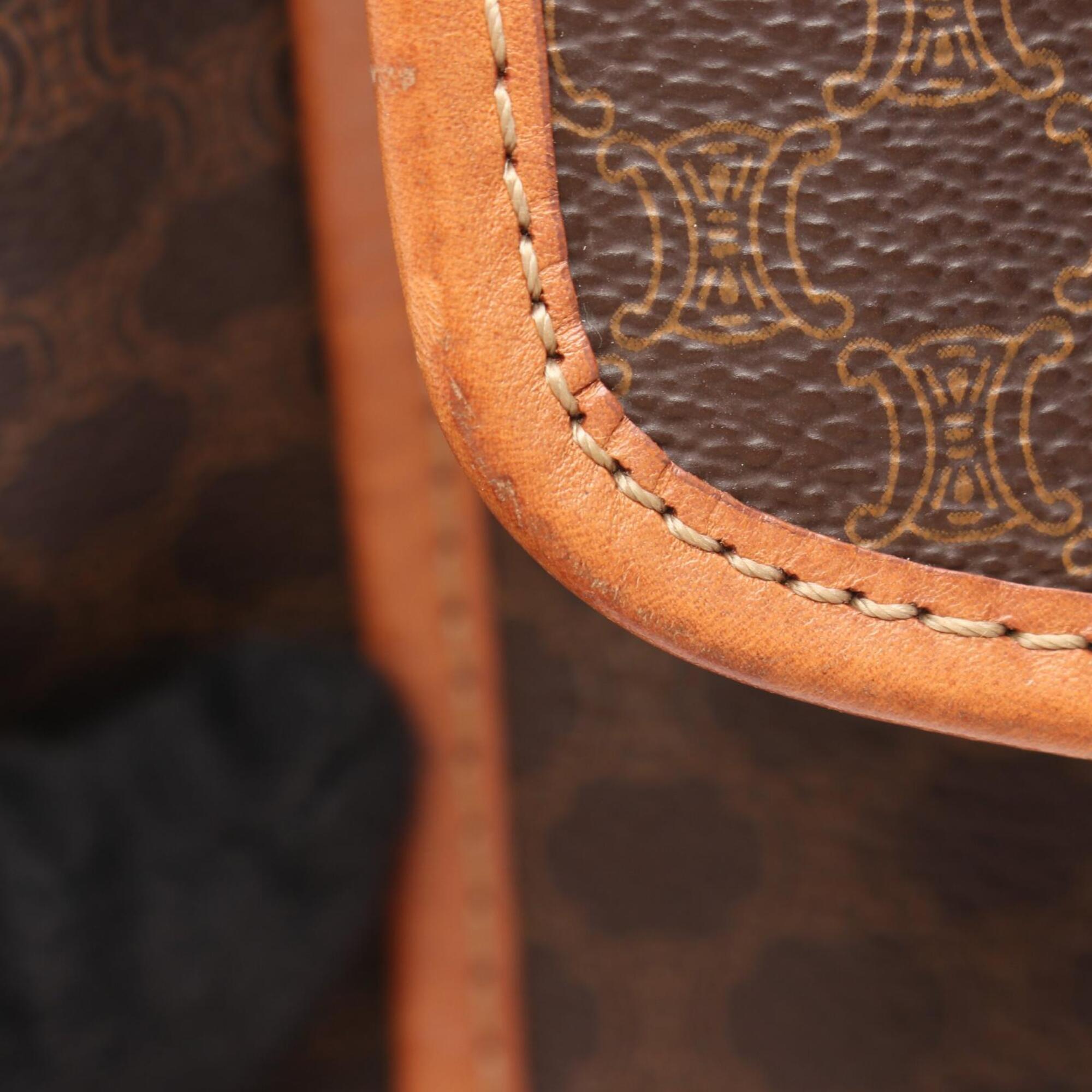 Celine Brown Coated Canvas Pvc Leather Handbag Shoulder Bag (Pre-Owned)