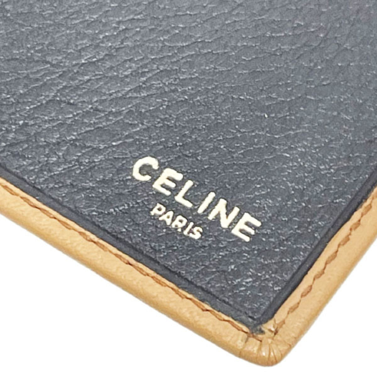 Celine Brown Navy Leather Long Wallet (Bi-Fold) (Pre-Owned)