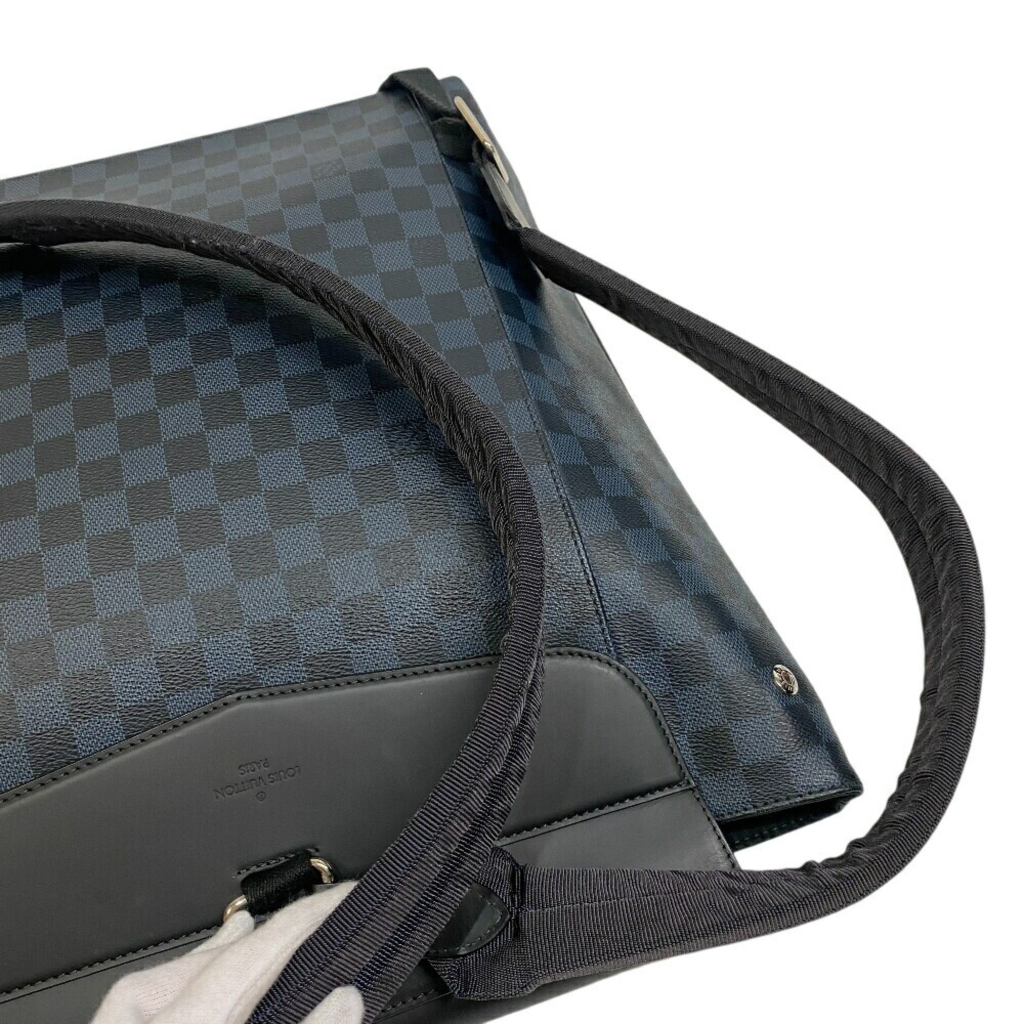 Louis Vuitton Damier Cobalt Gray Leather Backpack (Pre-Owned)
