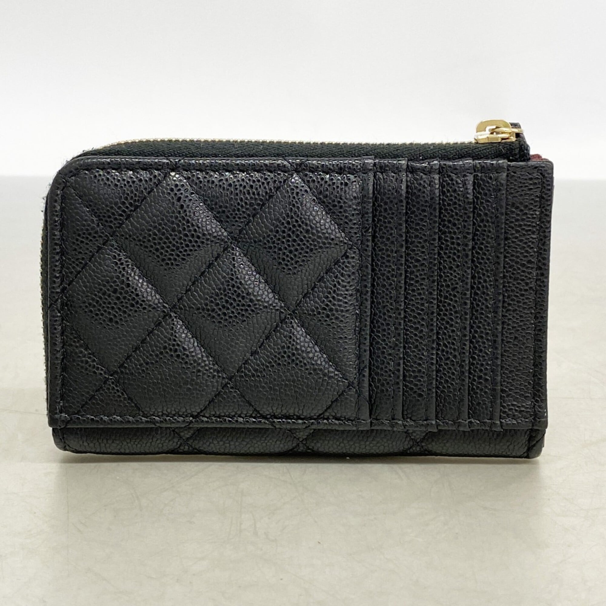 Chanel Black Grained Calfskin Coin Purse/Coin Case (Pre-Owned)