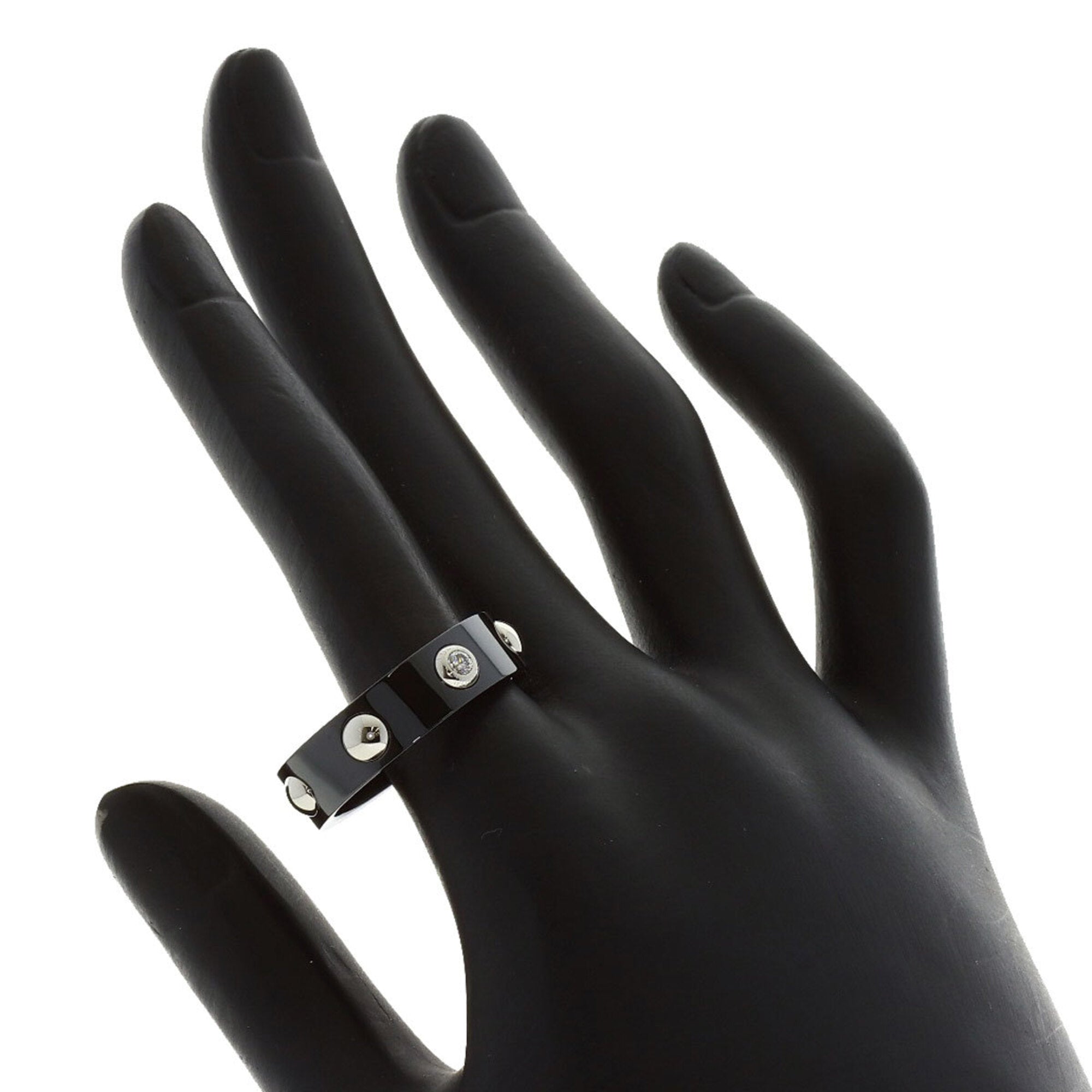 Louis Vuitton Ceramic Platinum 950 Band Ring (Pre-Owned)