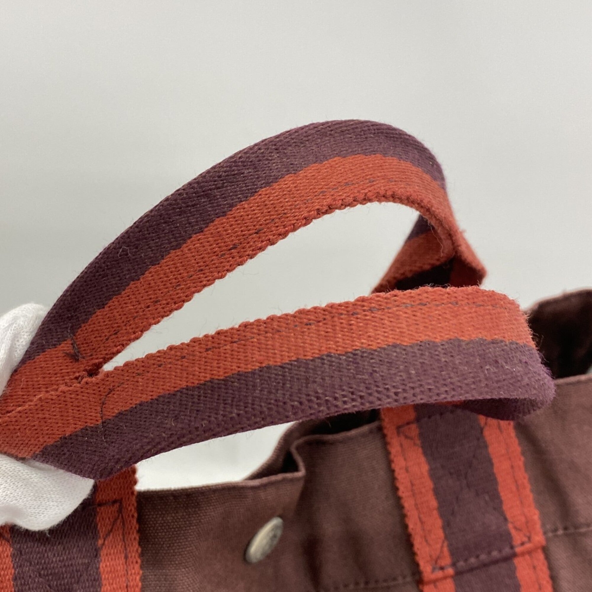 Hermes Brown Canvas Tote Bag (Pre-Owned)