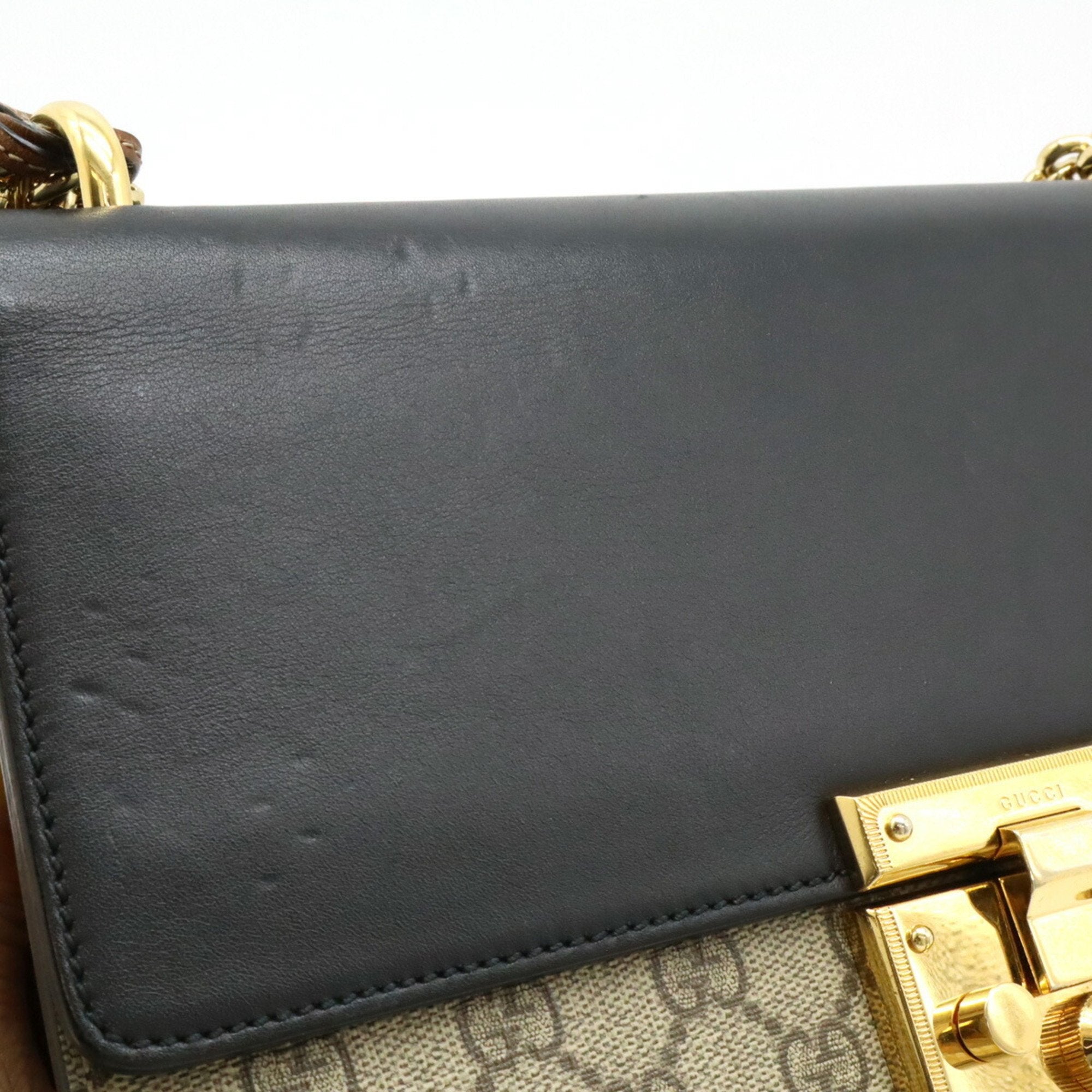 Gucci Beige Black Brown Pvc Leather Shoulder Bag (Pre-Owned)