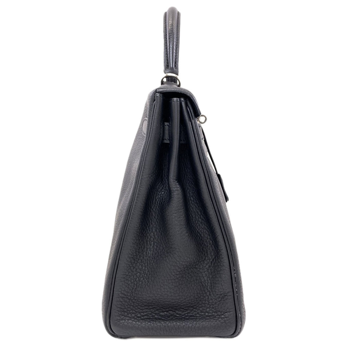 Hermes Kelly Black Taurillon Clemence Leather Handbag (Pre-Owned)