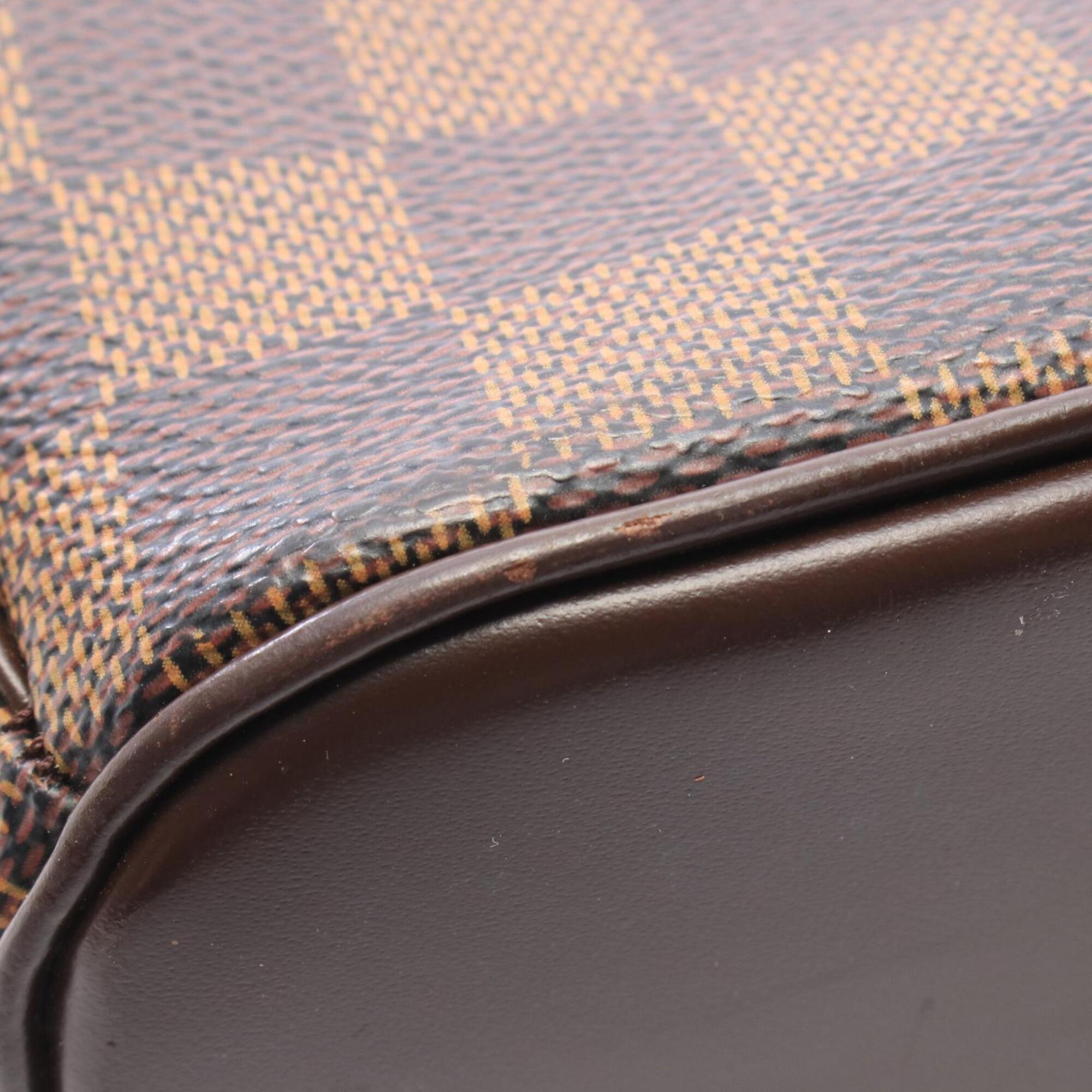 Louis Vuitton Brown Coated Canvas Leather Handbag Shoulder Bag (Pre-Owned)